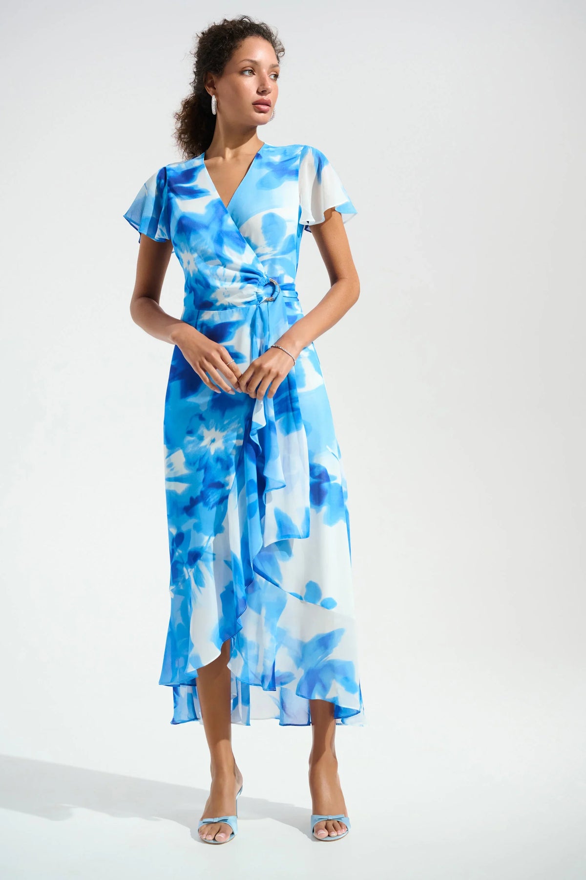 Joseph Ribkoff Chiffon Ruffle Wrap Dress - Style 261739B