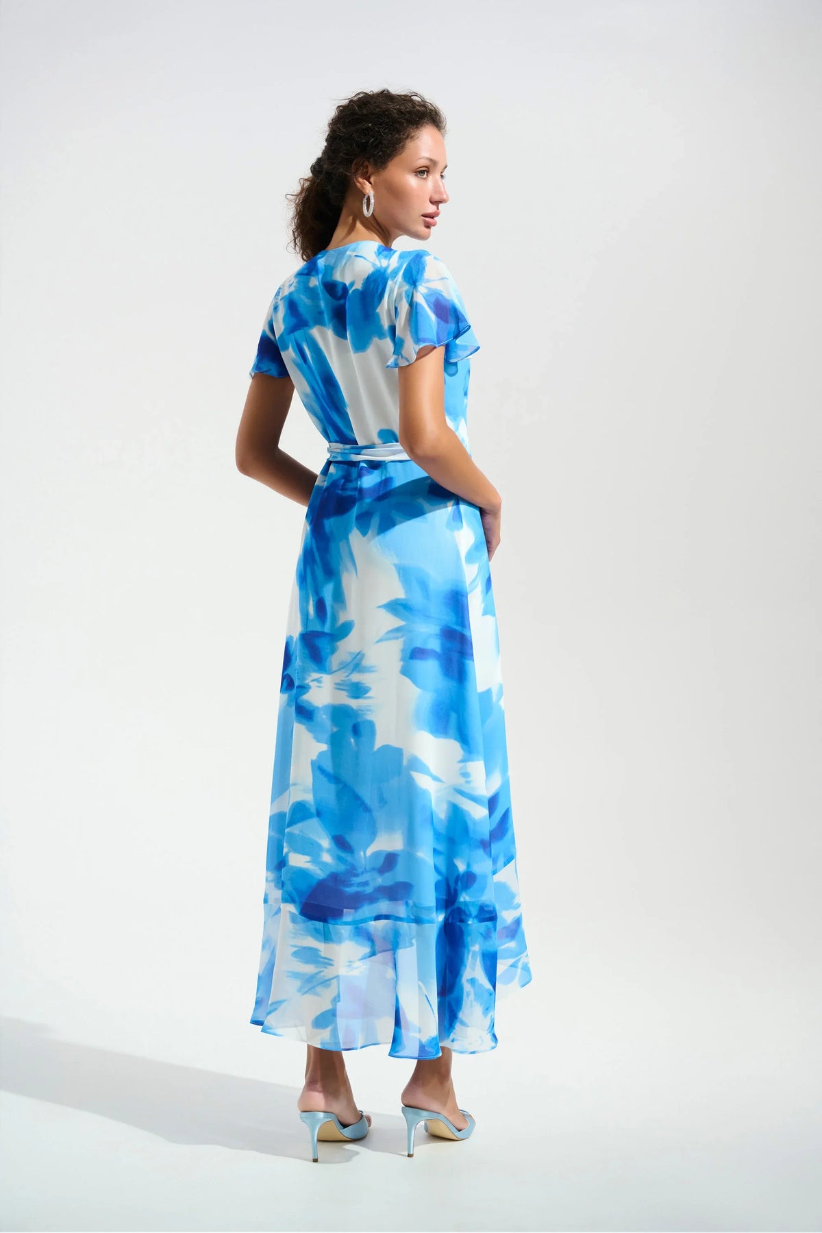 Joseph Ribkoff Chiffon Ruffle Wrap Dress - Style 261739B