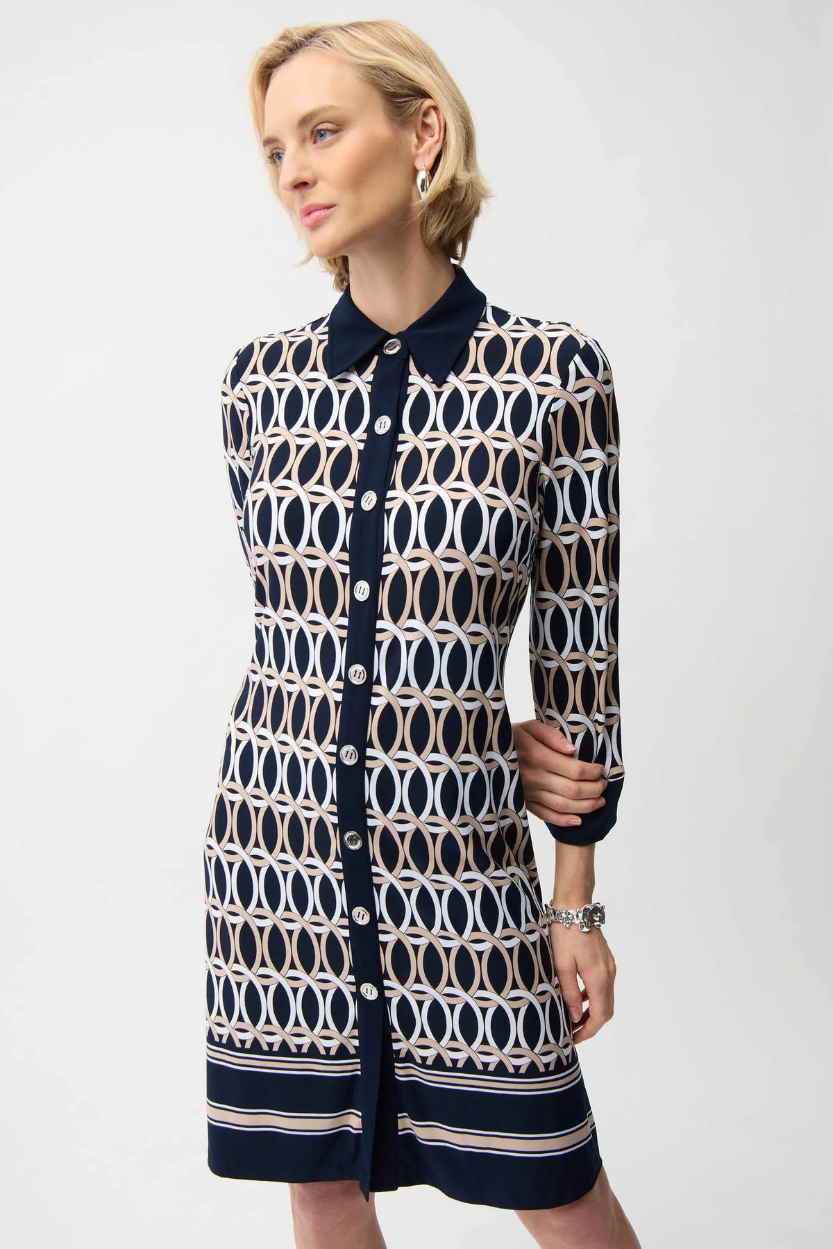 Joseph Ribkoff Geometric Print Shirt Dress - Style 261903