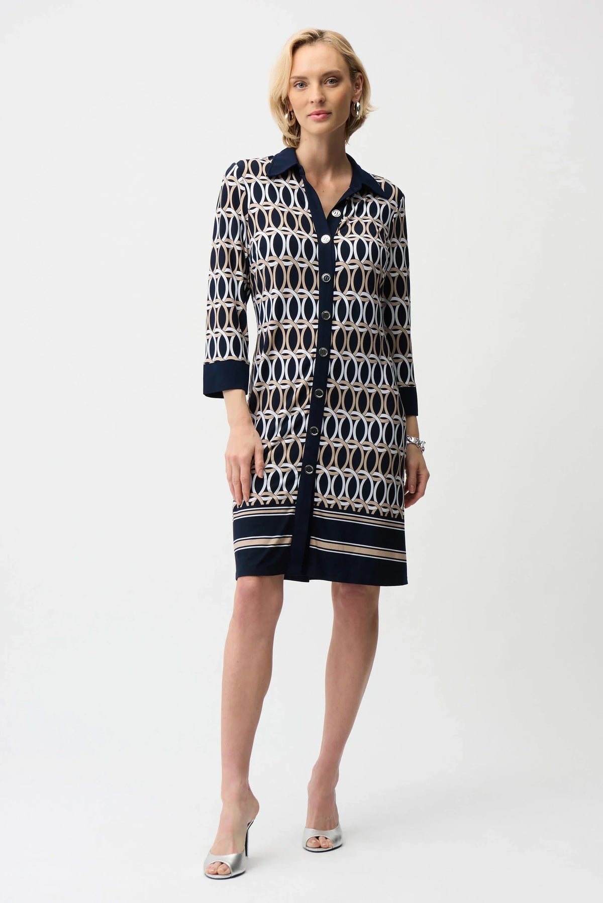 Joseph Ribkoff Geometric Print Shirt Dress - Style 261903