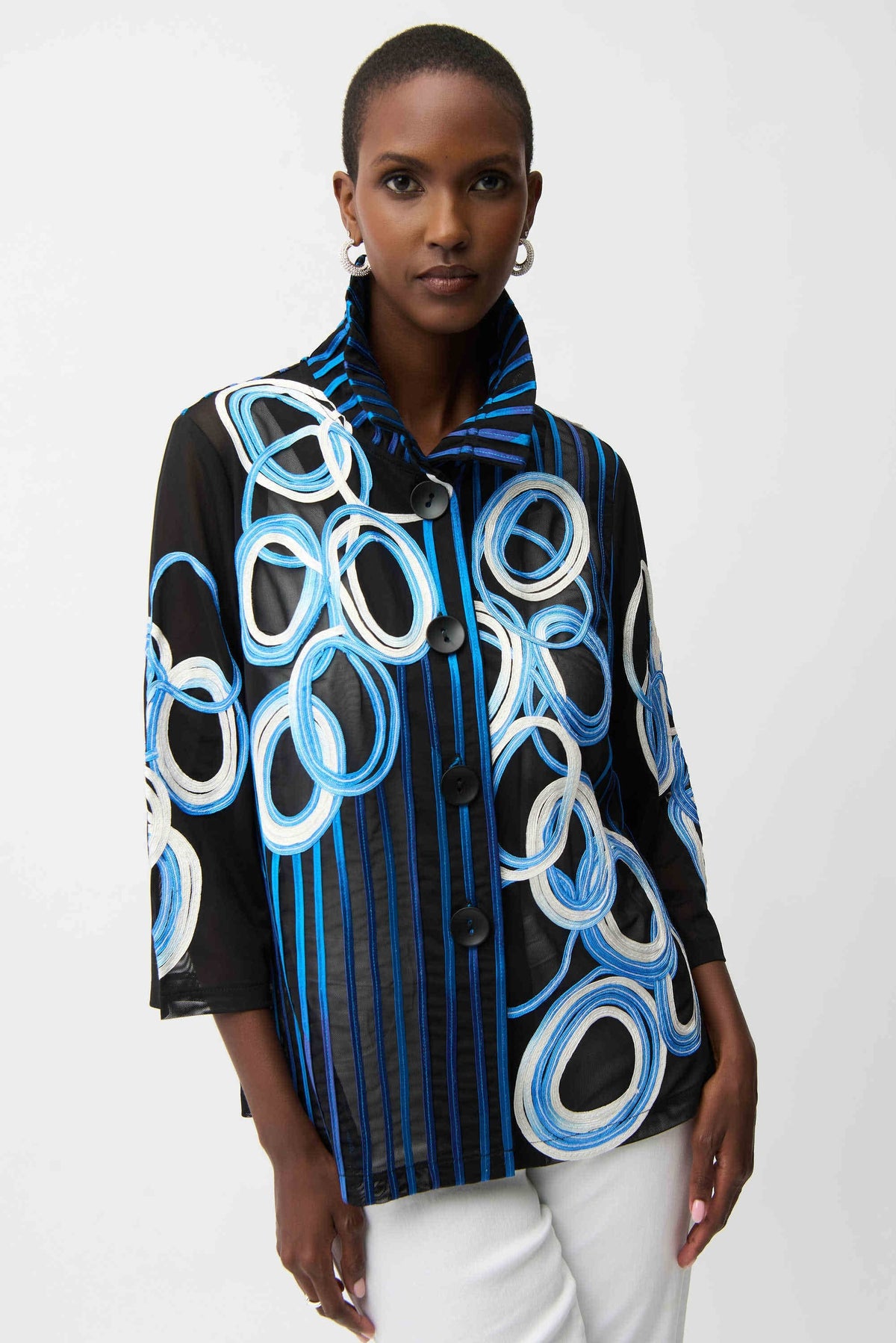 Joseph Ribkoff Midnight Mesh Soutache Jacket - Style 261904