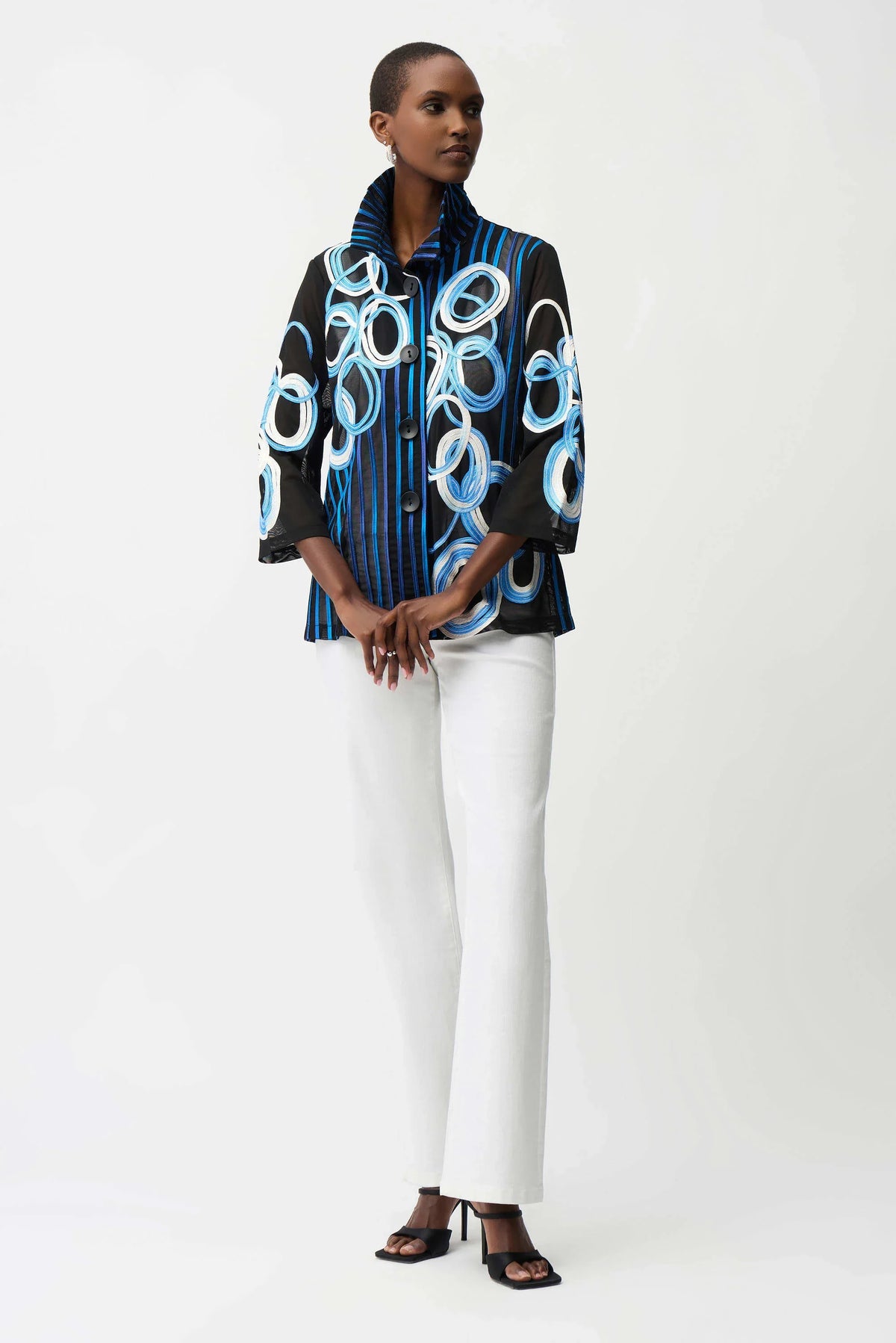 Joseph Ribkoff Midnight Mesh Soutache Jacket - Style 261904