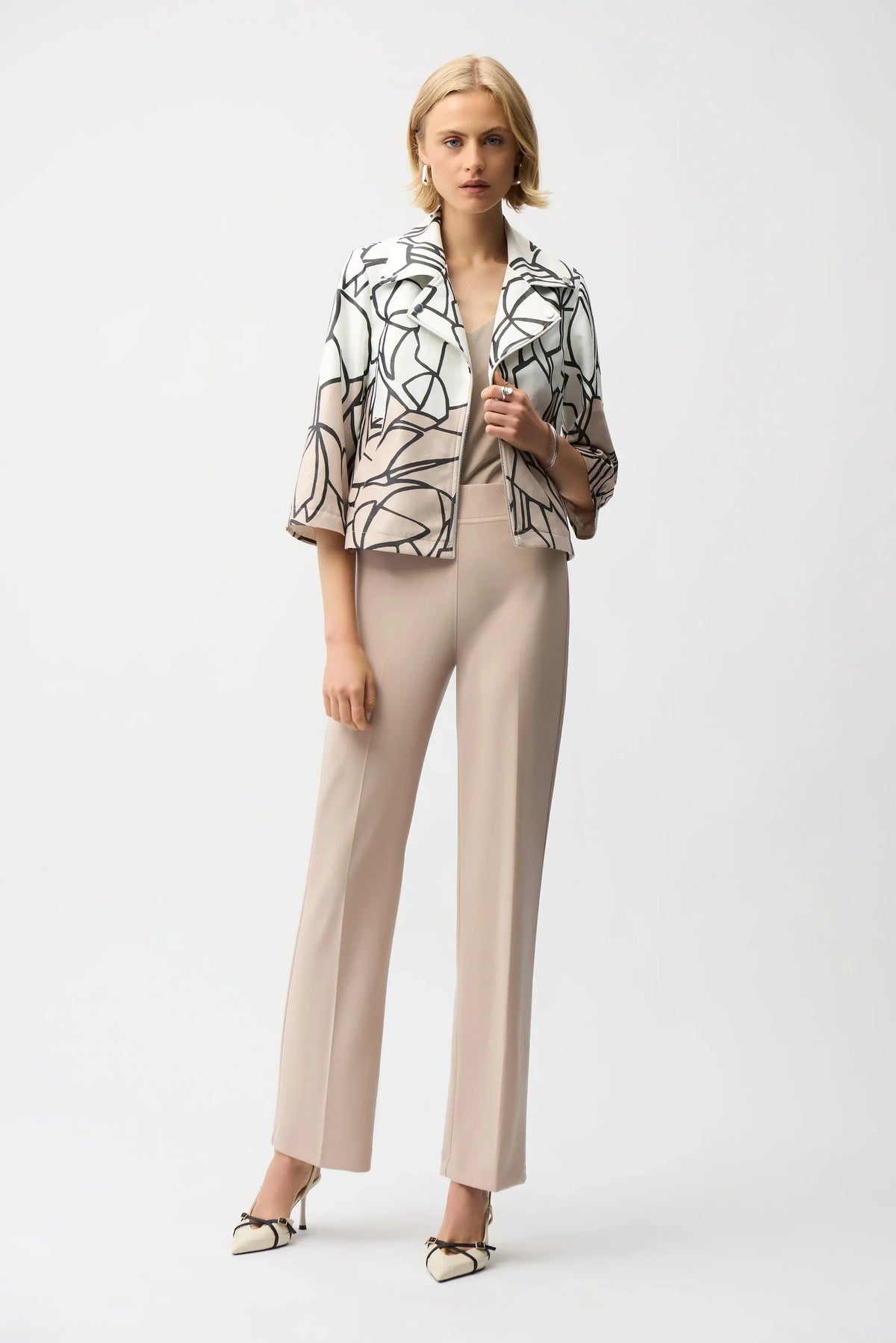 Joseph Ribkoff Abstract Print Snap Jacket - Style 261908