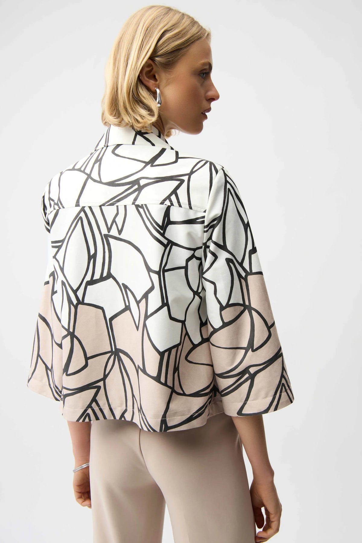 Joseph Ribkoff Abstract Print Snap Jacket - Style 261908