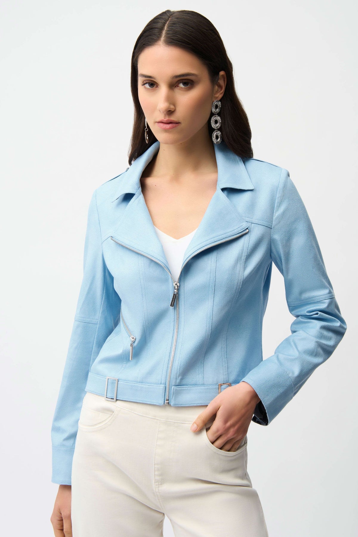 Joseph Ribkoff Foiled Faux Suede Jacket - Style 261910b