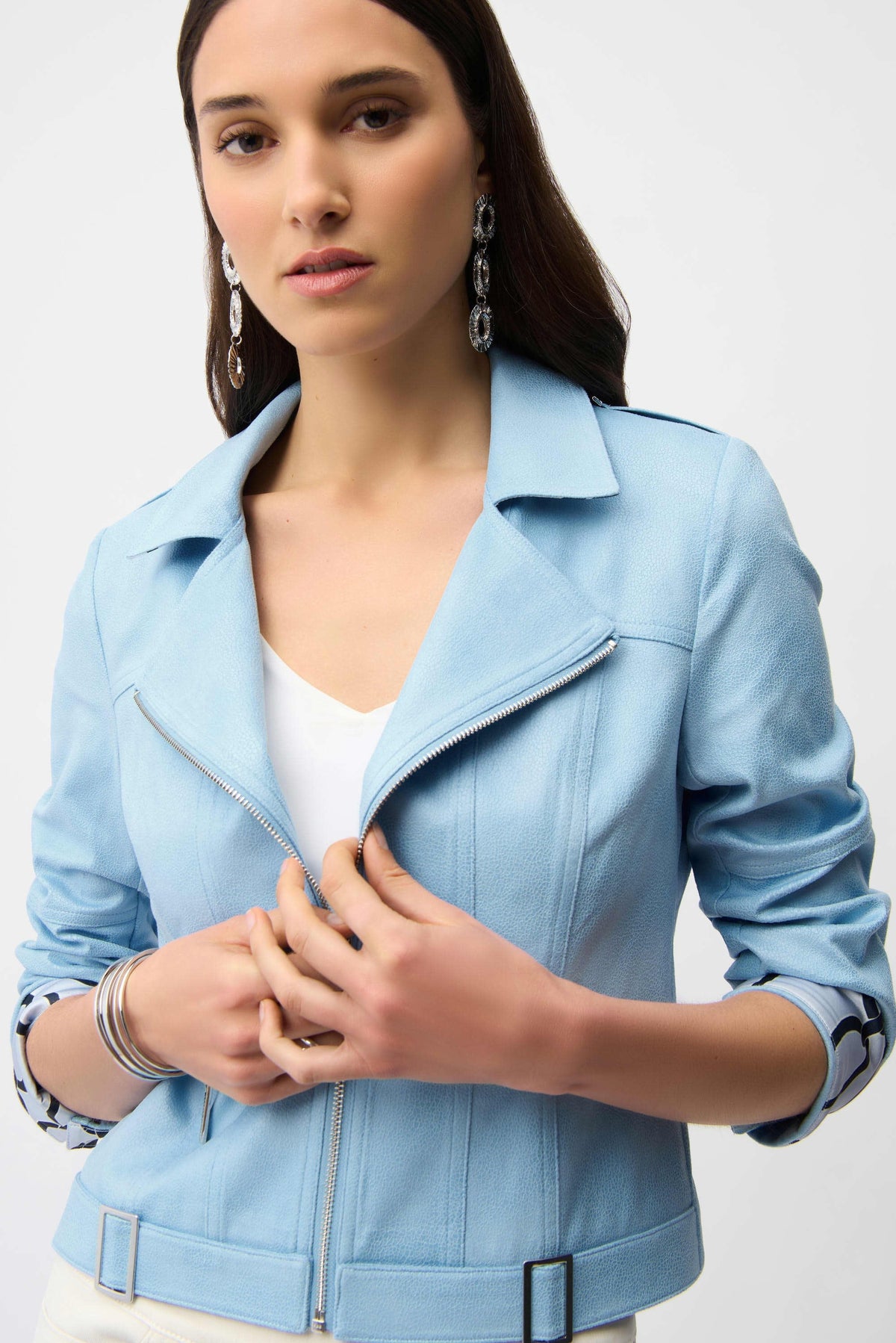 Joseph Ribkoff Foiled Faux Suede Jacket - Style 261910b