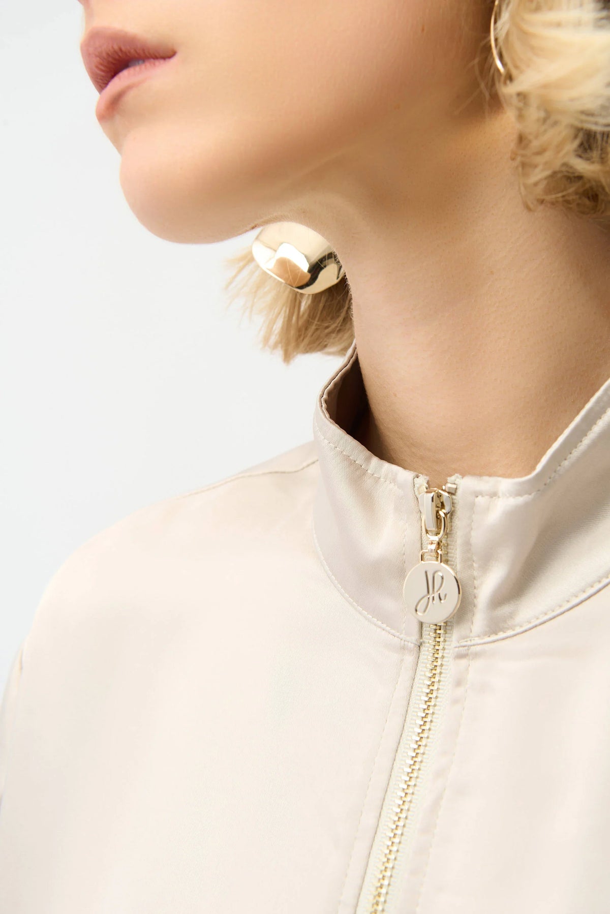 Joseph Ribkoff Satin Blouson Drawstring Jacket - Style 261913