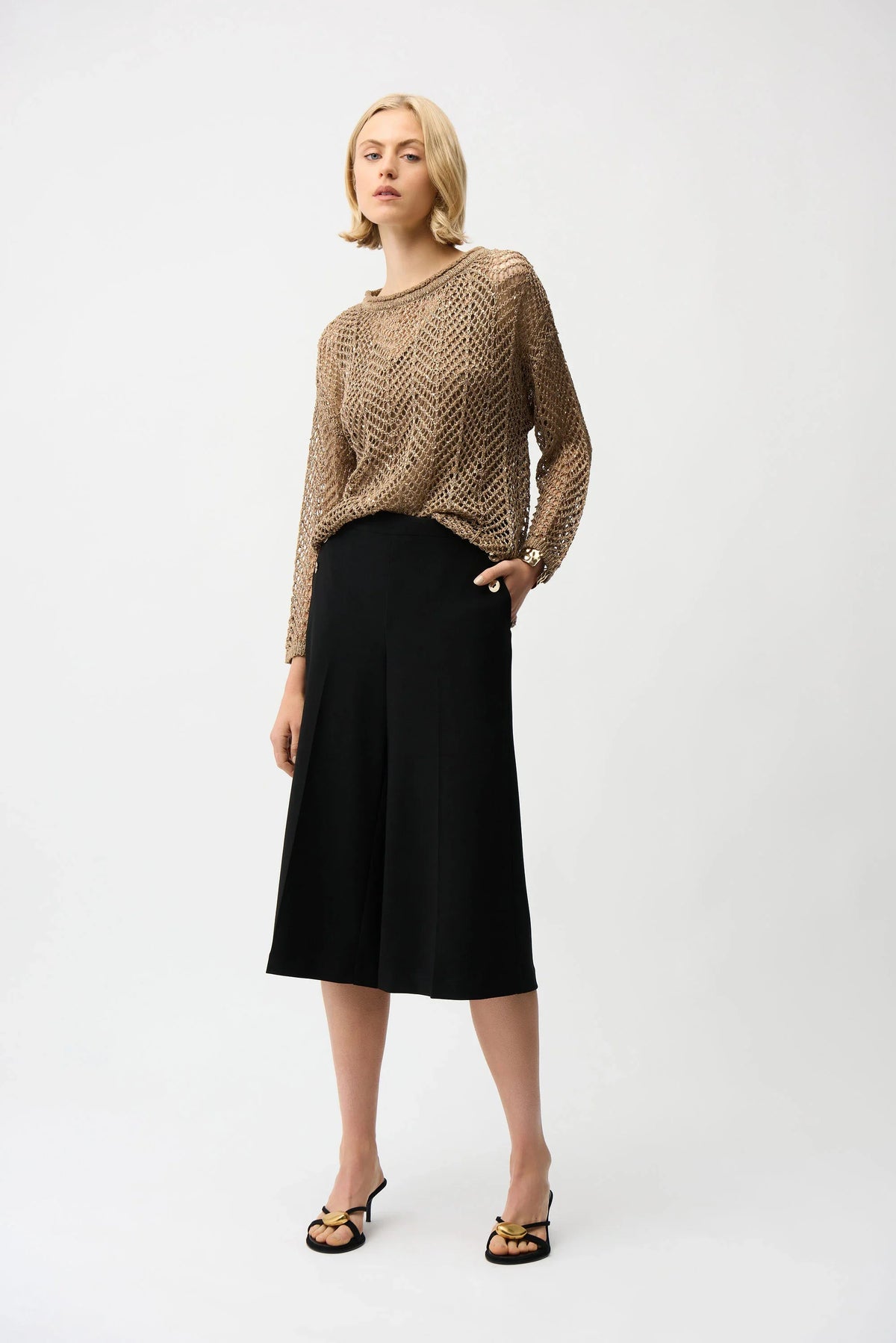 Joseph Ribkoff Color Block Wide Leg Pants - Style 261915
