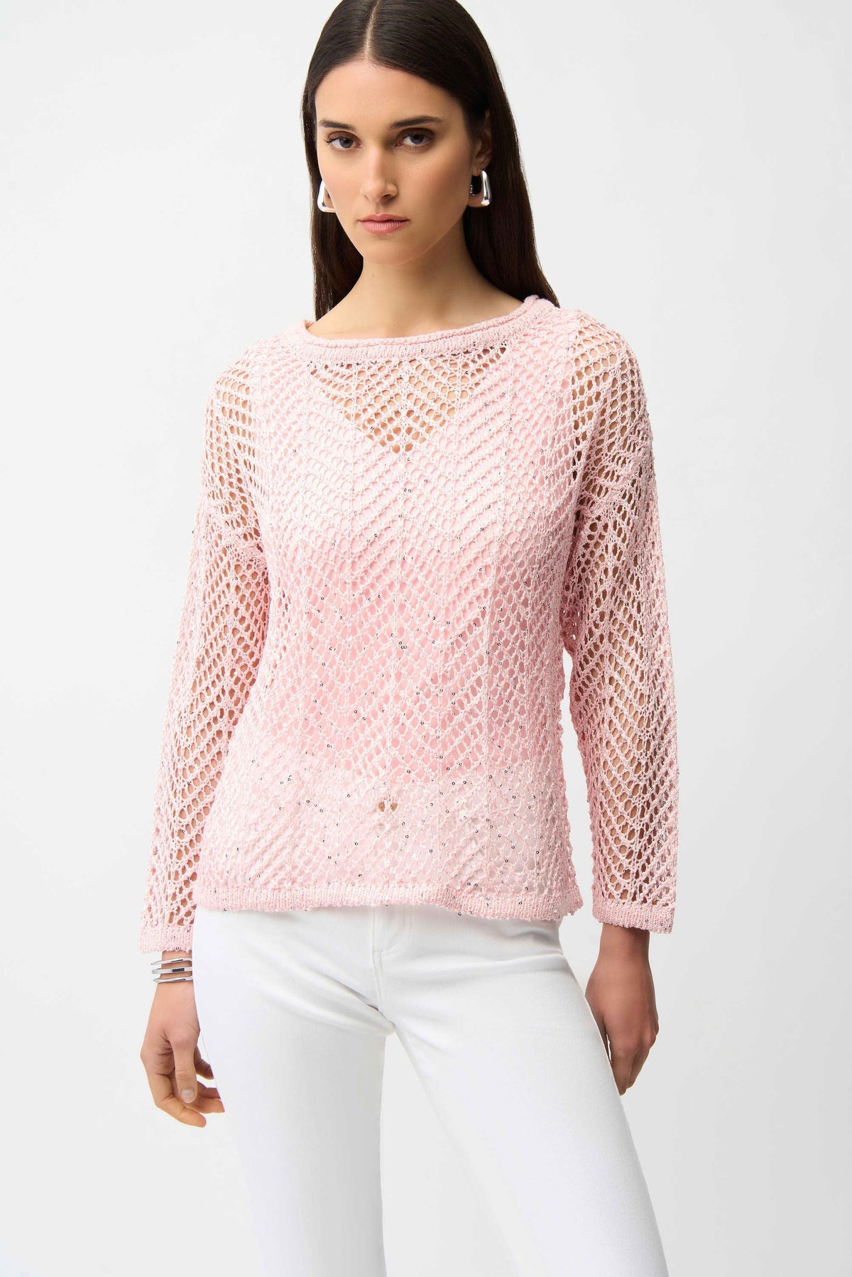 Joseph Ribkoff Chevron Open Stitch Sweater - Style 261915A