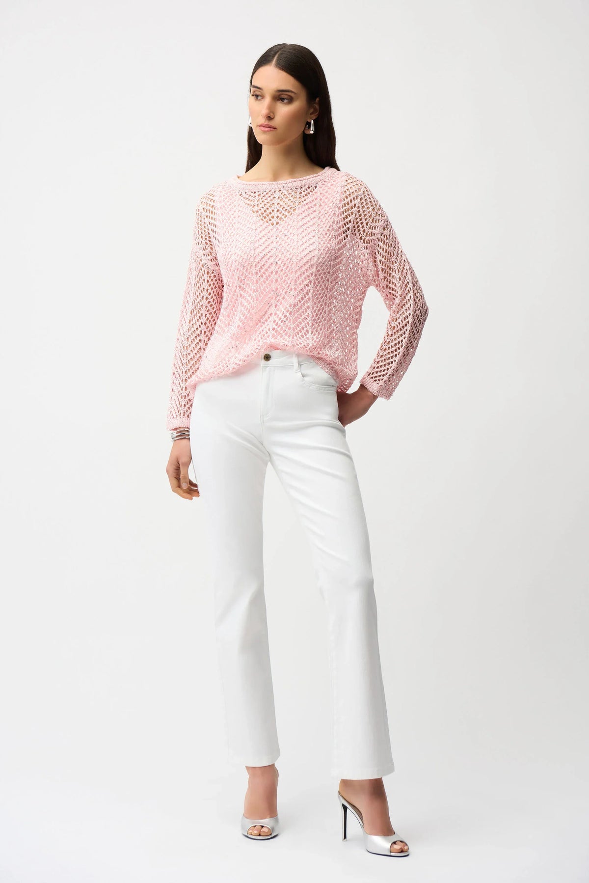 Joseph Ribkoff Chevron Open Stitch Sweater - Style 261915A