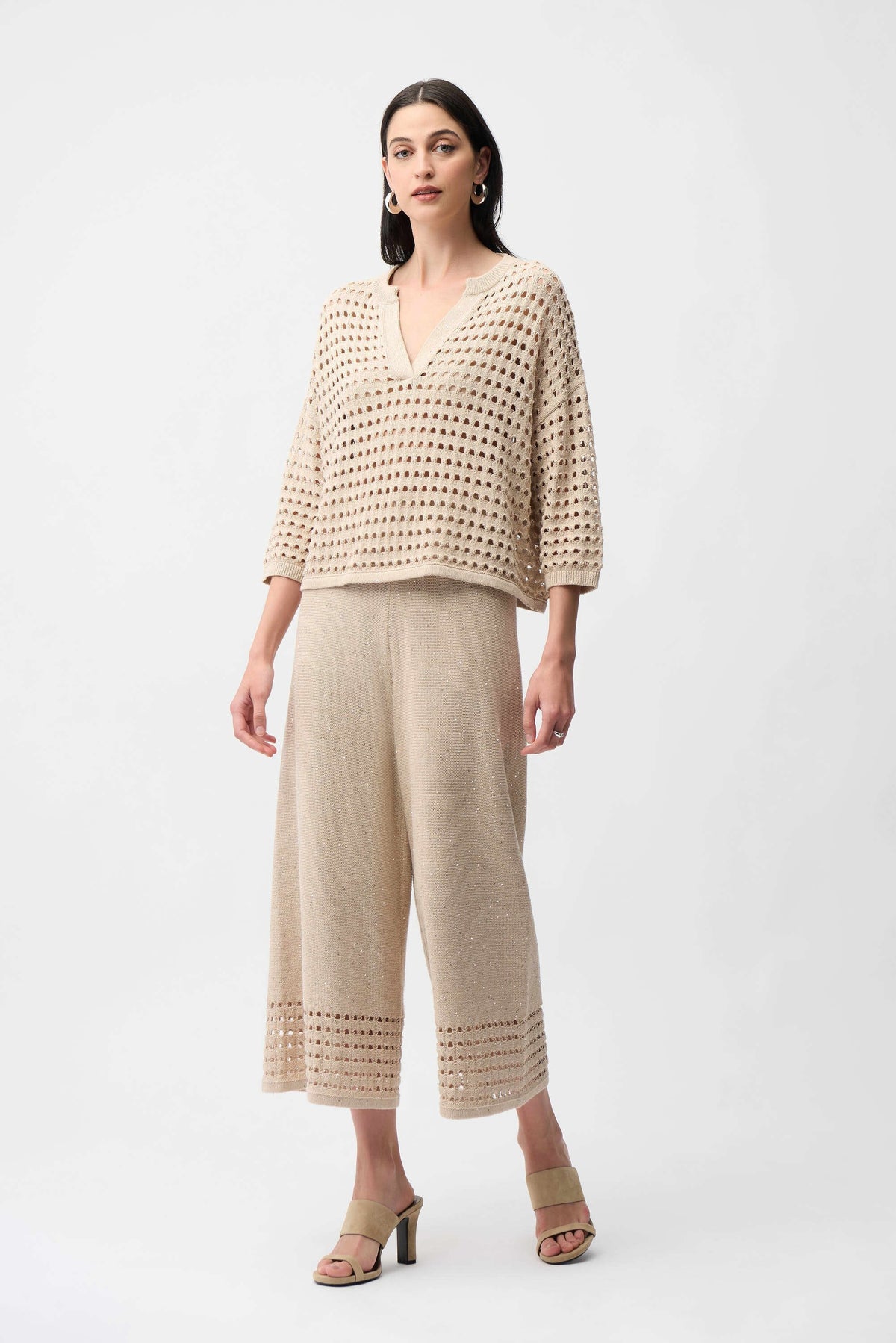Joseph Ribkoff Sequin Open Stitch Sweater - Style 261925