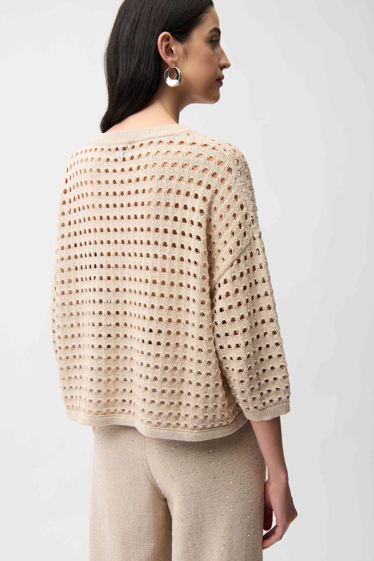 Joseph Ribkoff Sequin Open Stitch Sweater - Style 261925