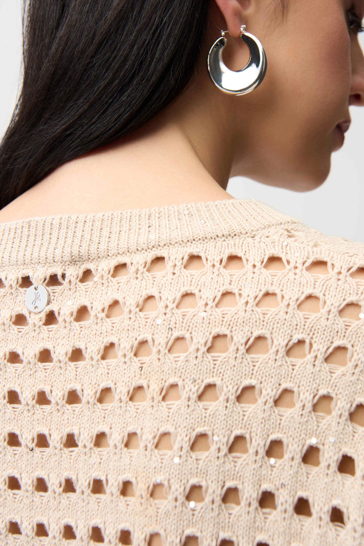 Joseph Ribkoff Sequin Open Stitch Sweater - Style 261925