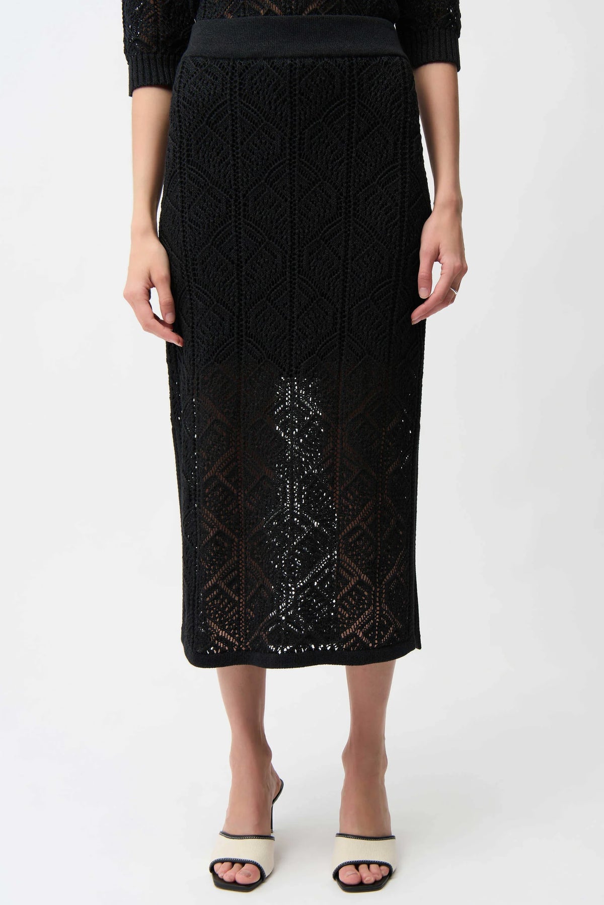 Joseph Ribkoff Pencil Open Stitch Skirt - Style 261928