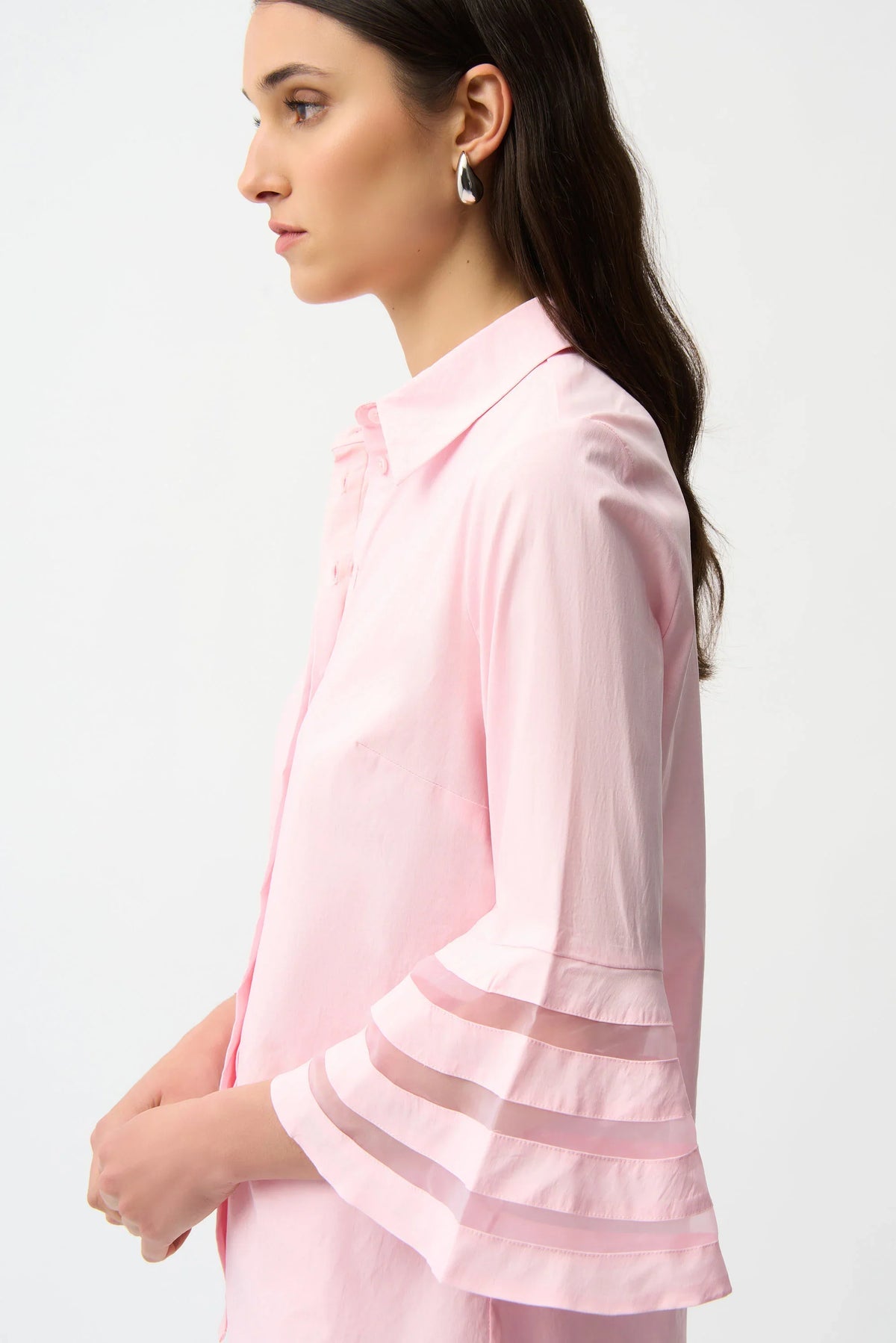 Joseph Ribkoff Bell Sleeve Organza Insert Blouse - Style 261933