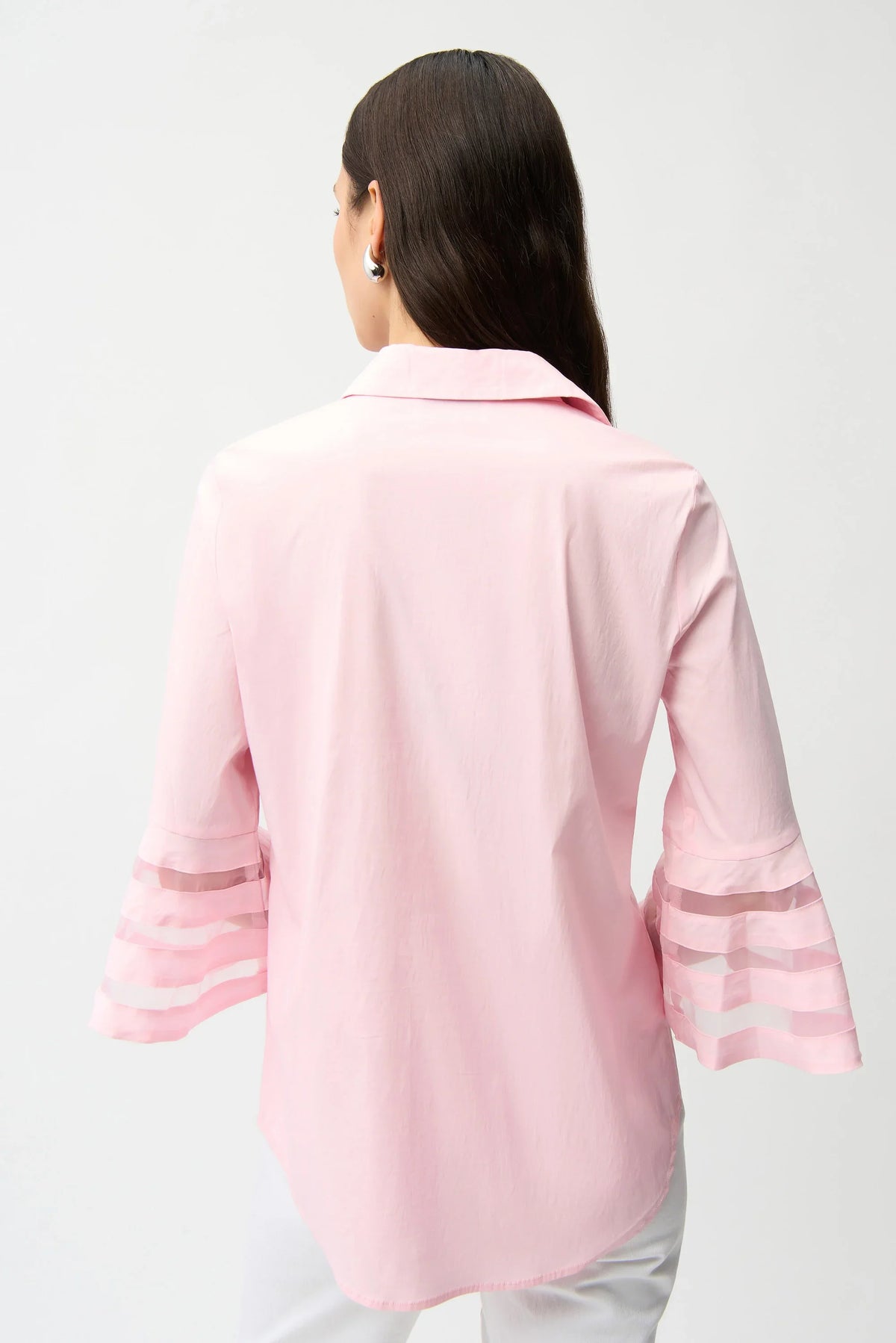 Joseph Ribkoff Bell Sleeve Organza Insert Blouse - Style 261933