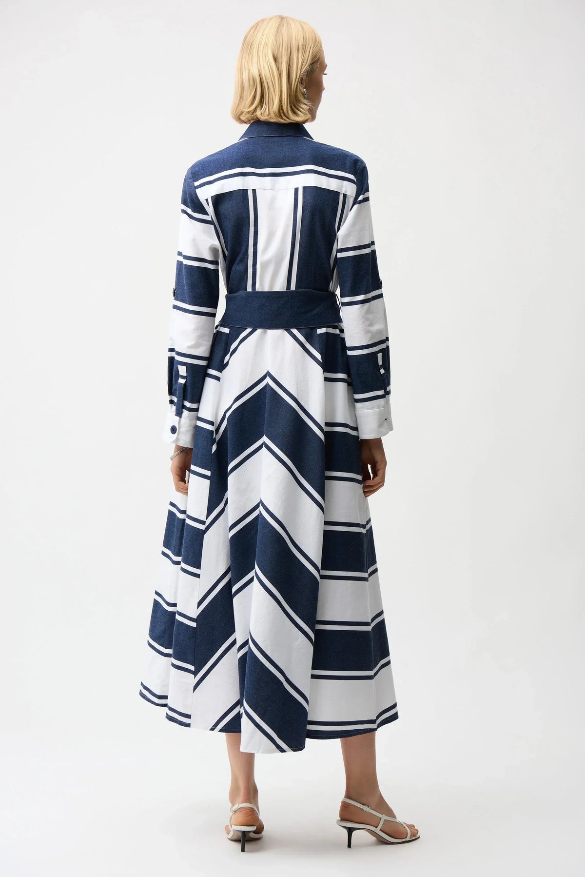 Joseph Ribkoff Striped Shirt Dress Sash - Style 261936