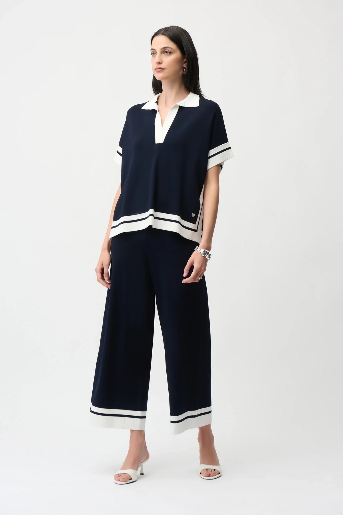 Joseph Ribkoff Border Stripe Culotte Pants - Style 261942