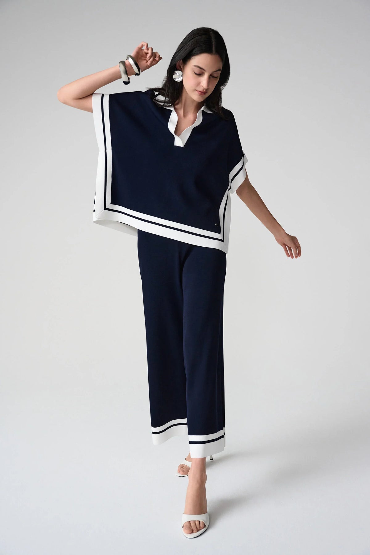 Joseph Ribkoff Border Stripe Culotte Pants - Style 261942