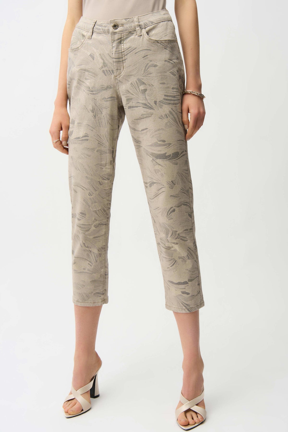 Joseph Ribkoff Abstract Metallic Slim Pants - Style 261959
