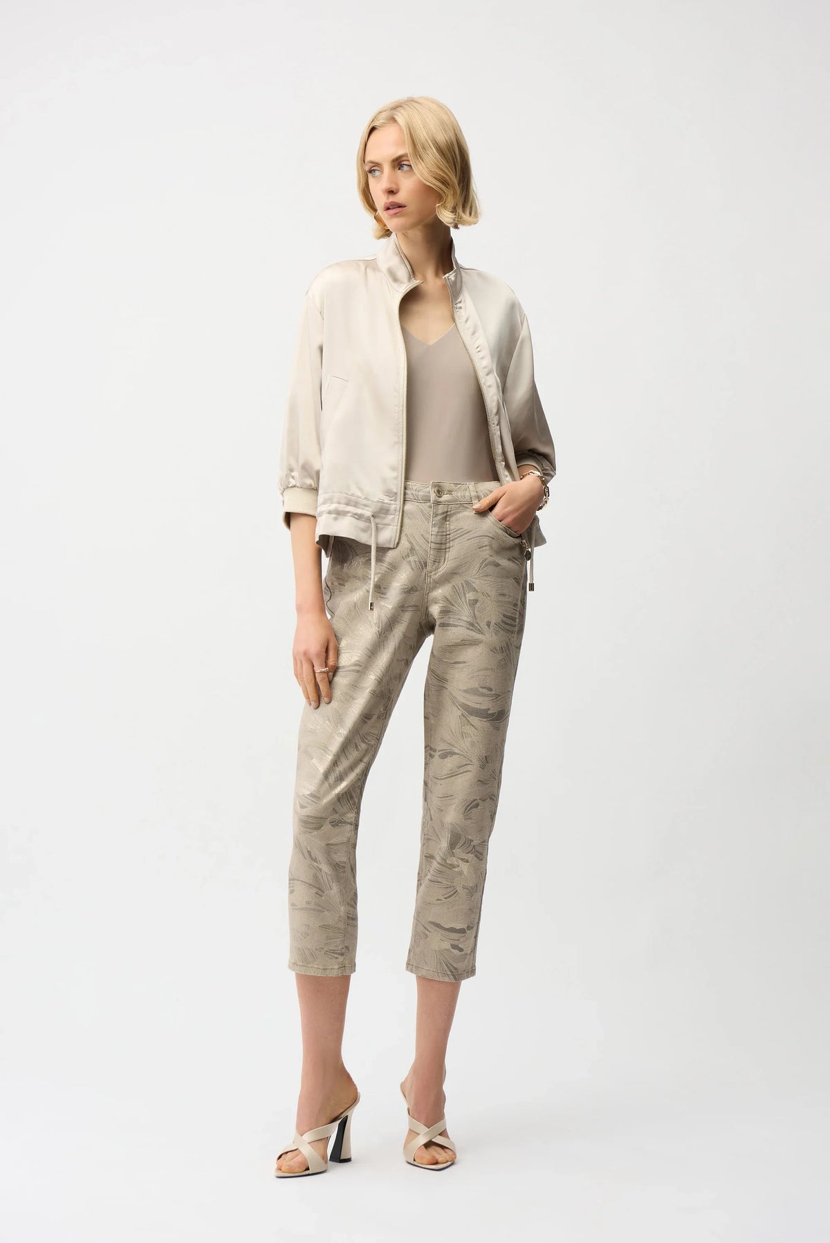 Joseph Ribkoff Abstract Metallic Slim Pants - Style 261959