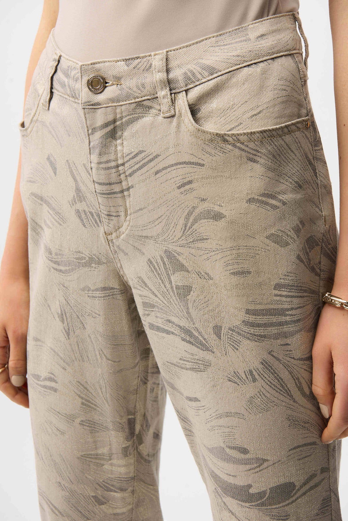 Joseph Ribkoff Abstract Metallic Slim Pants - Style 261959