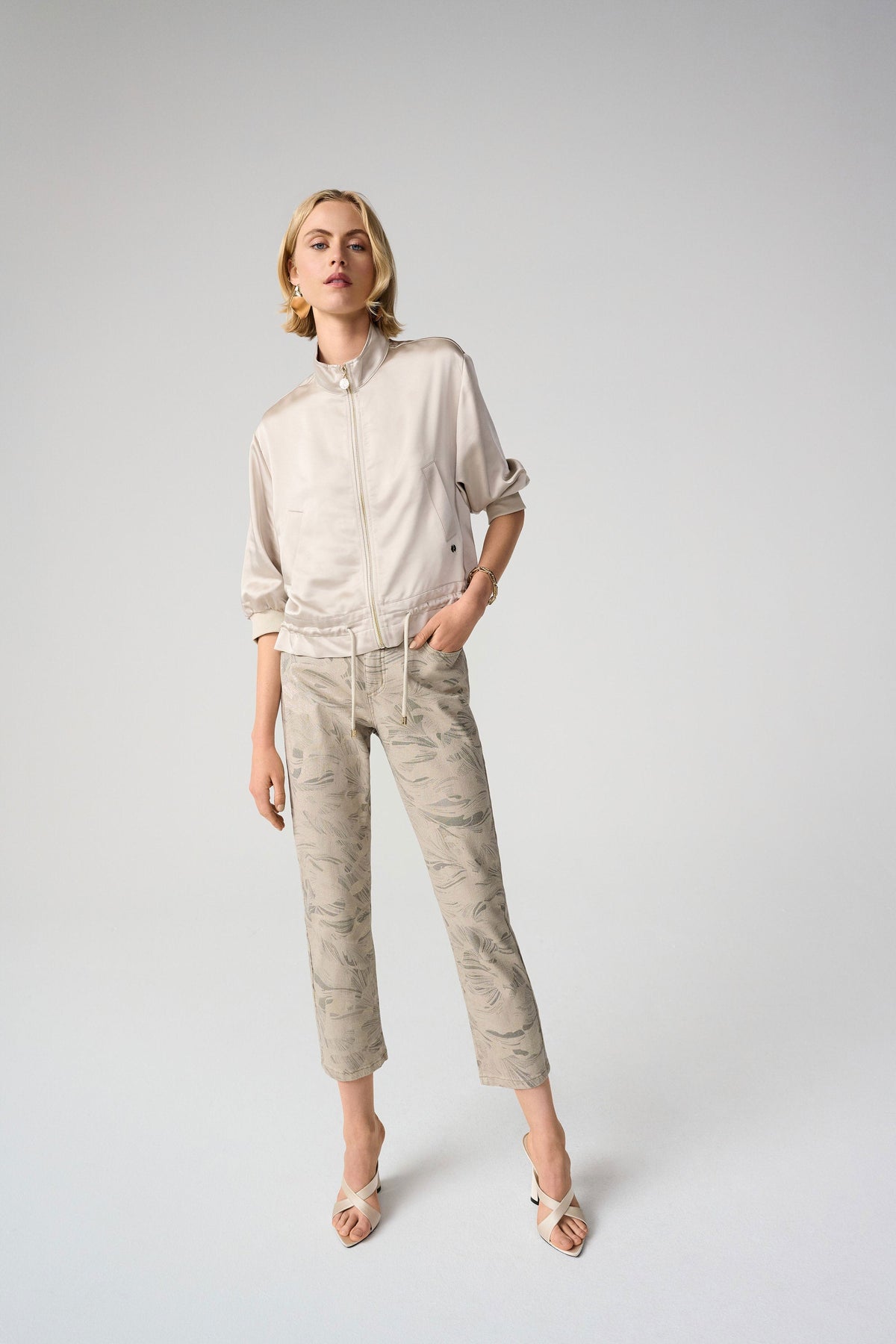 Joseph Ribkoff Abstract Metallic Slim Pants - Style 261959