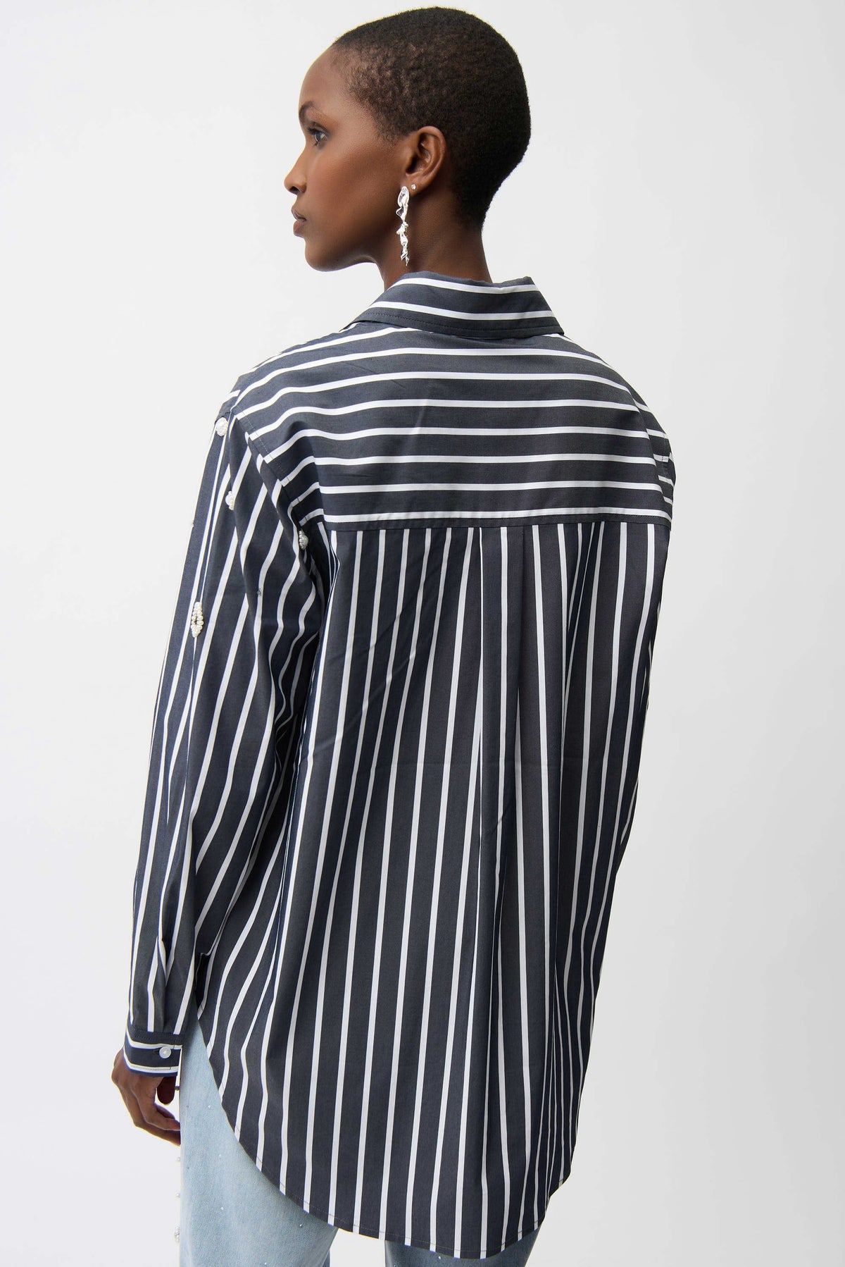 Joseph Ribkoff Embellished Hem Crewneck Blouse - Style 261966