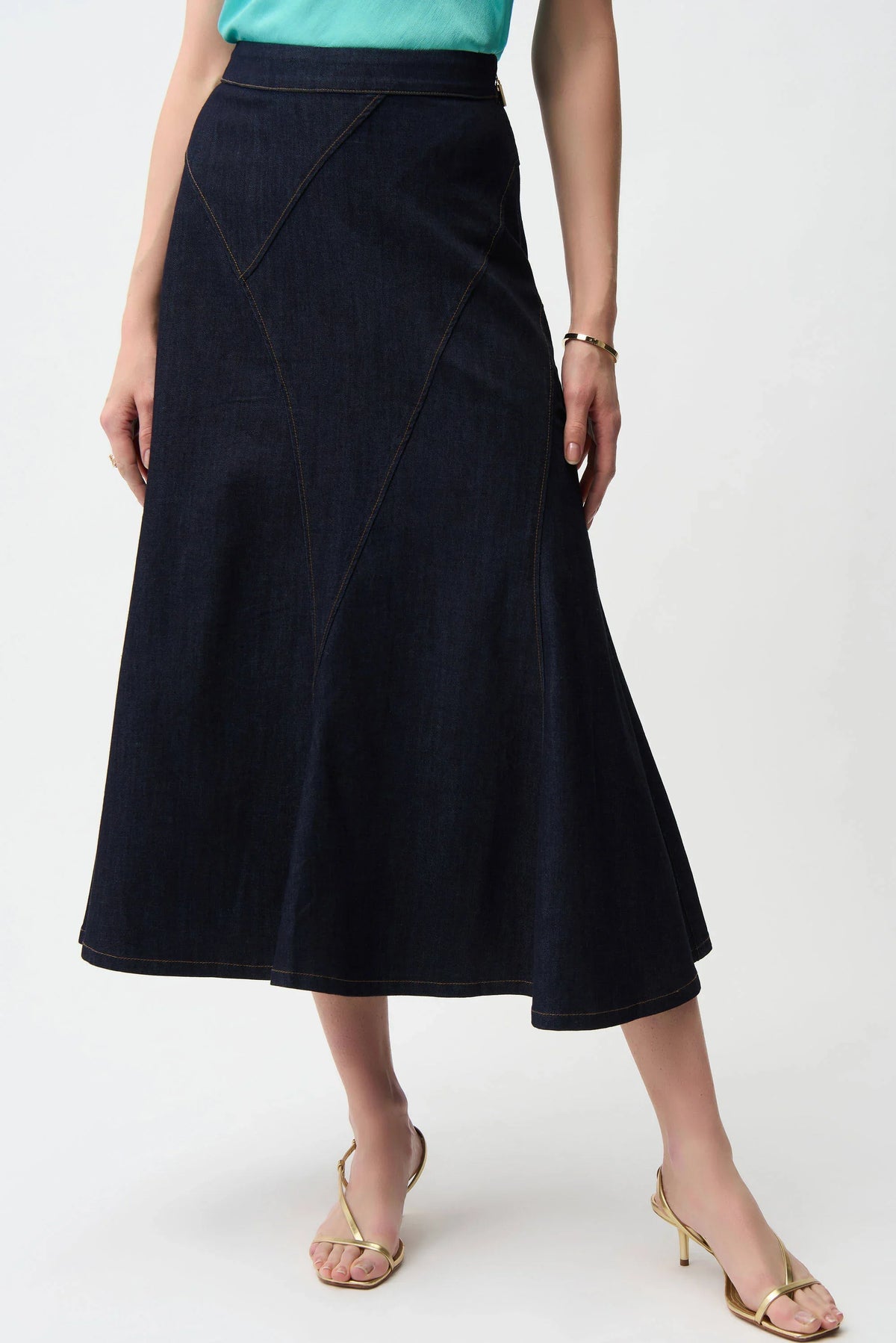 Joseph Ribkoff Patchwork Exposed Zipper Skirt - Style 261969