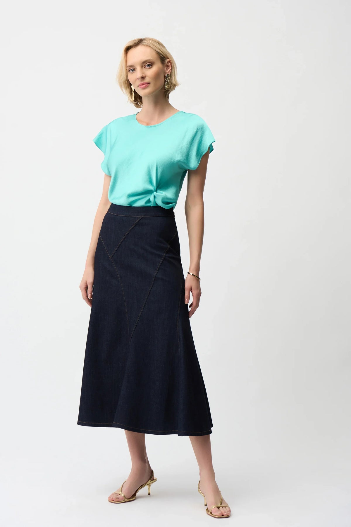 Joseph Ribkoff Patchwork Exposed Zipper Skirt - Style 261969