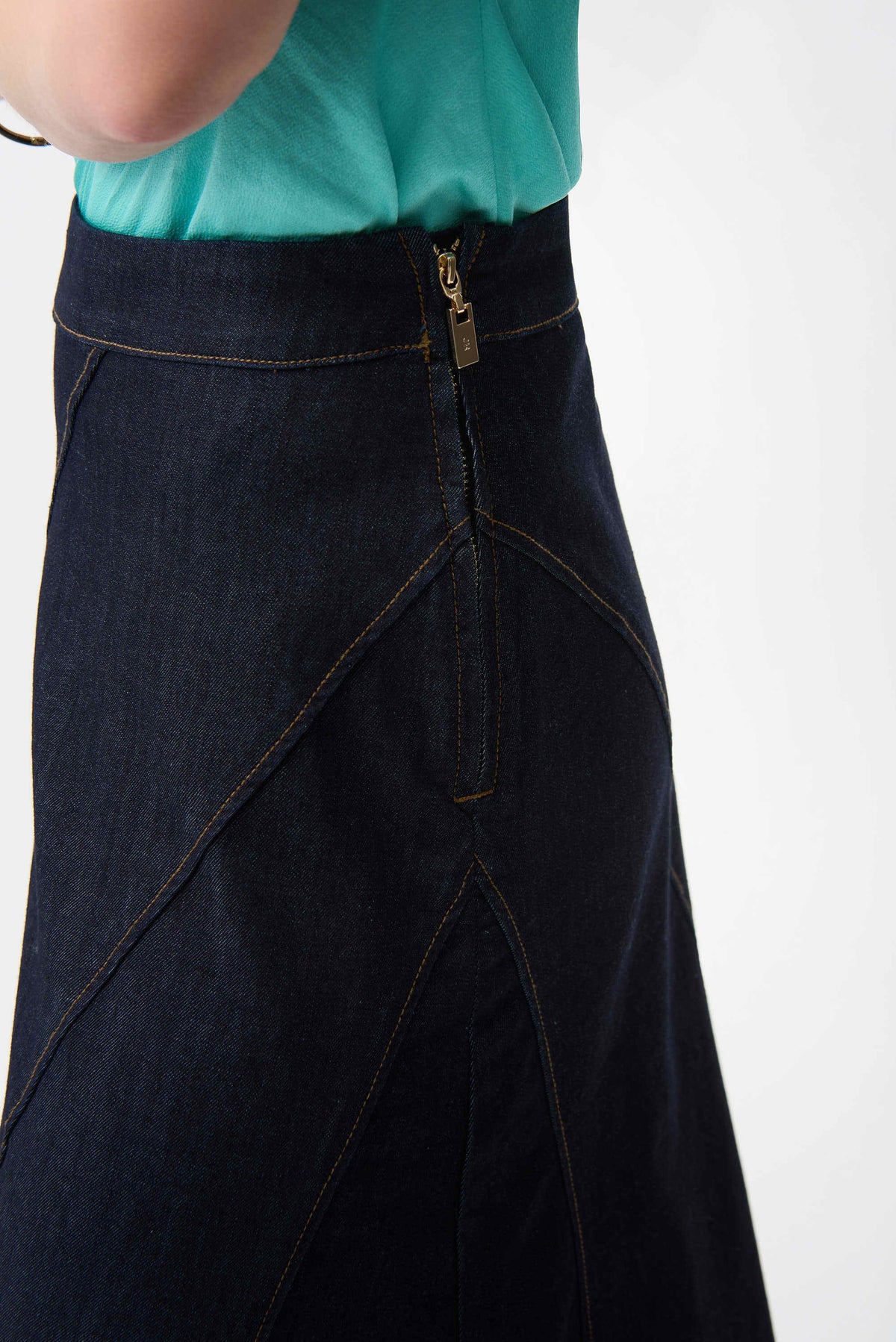 Joseph Ribkoff Patchwork Exposed Zipper Skirt - Style 261969