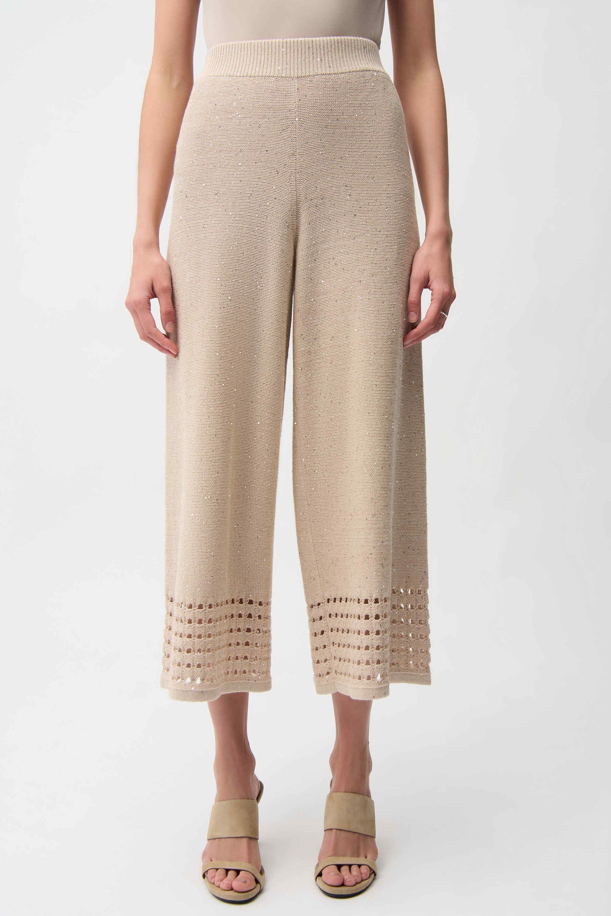 Joseph Ribkoff Sequin Border Open Stitch Pants - Style 261975