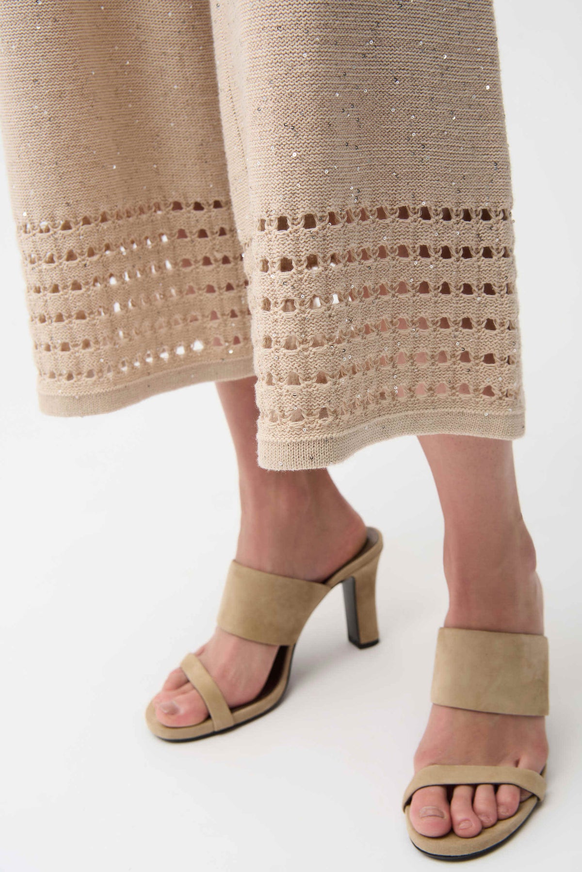 Joseph Ribkoff Sequin Border Open Stitch Pants - Style 261975