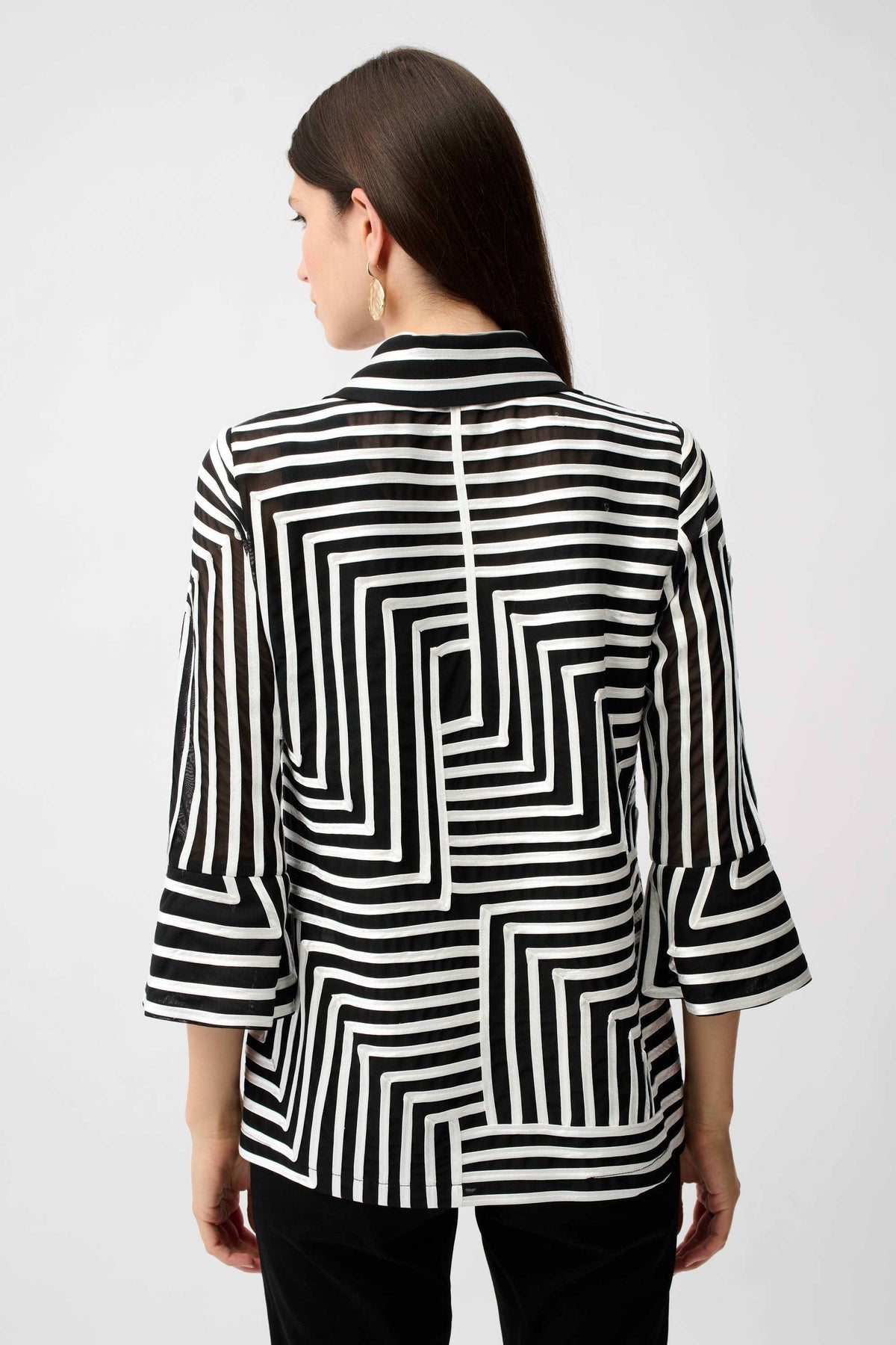 Joseph Ribkoff Satin Soutache Bell Sleeve Jacket - Style 261980