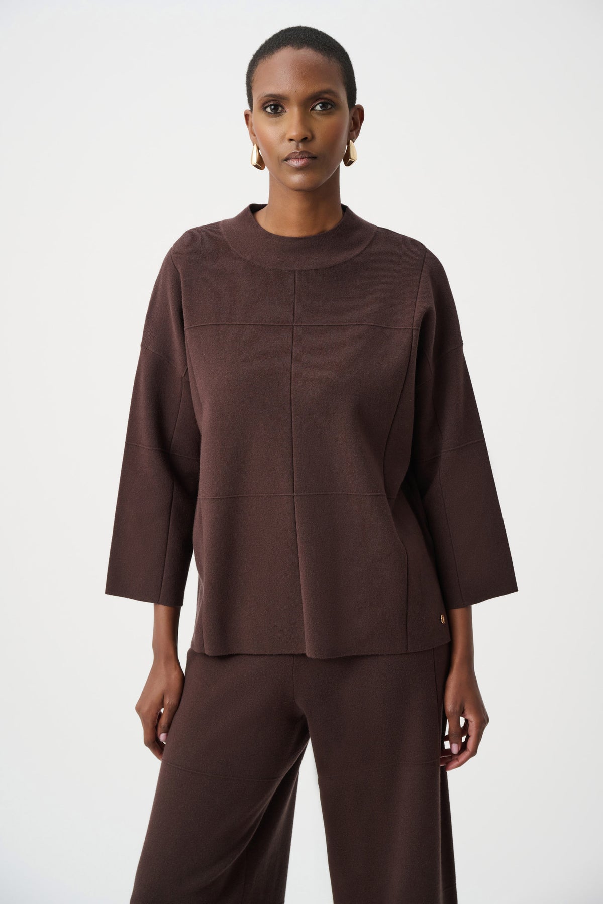 Joseph Ribkoff Mock Neck Jacquard Sweater - Style 261981f