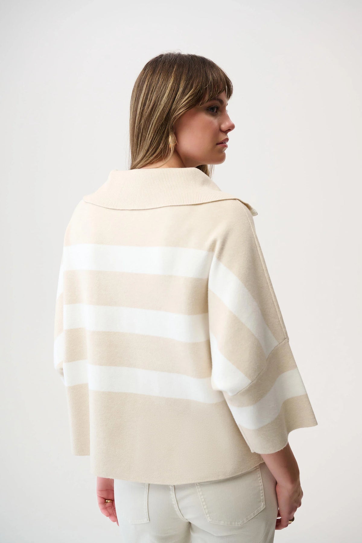 Joseph Ribkoff Striped Zip Collar Sweater - Style 261983
