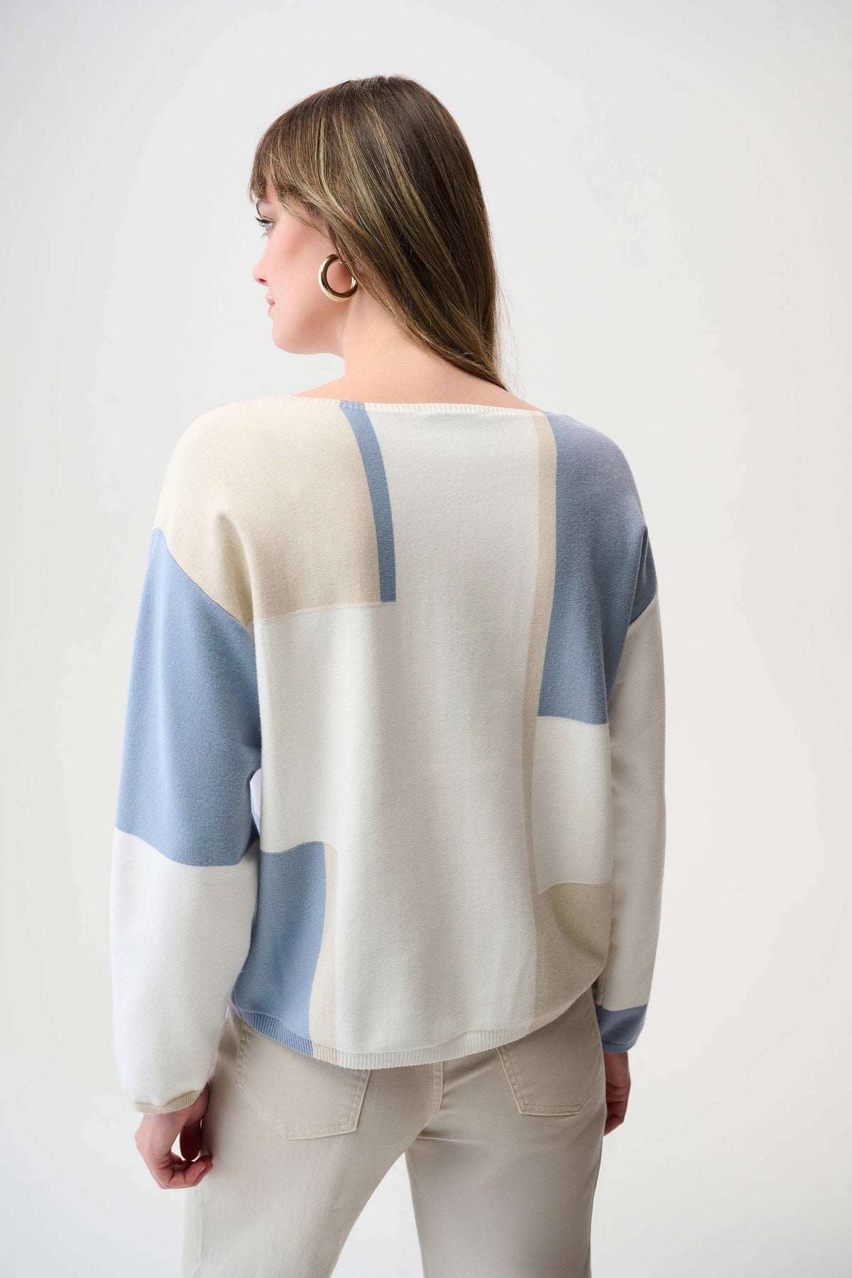 Joseph Ribkoff Color Block Boat Neck Sweater - Style 261998
