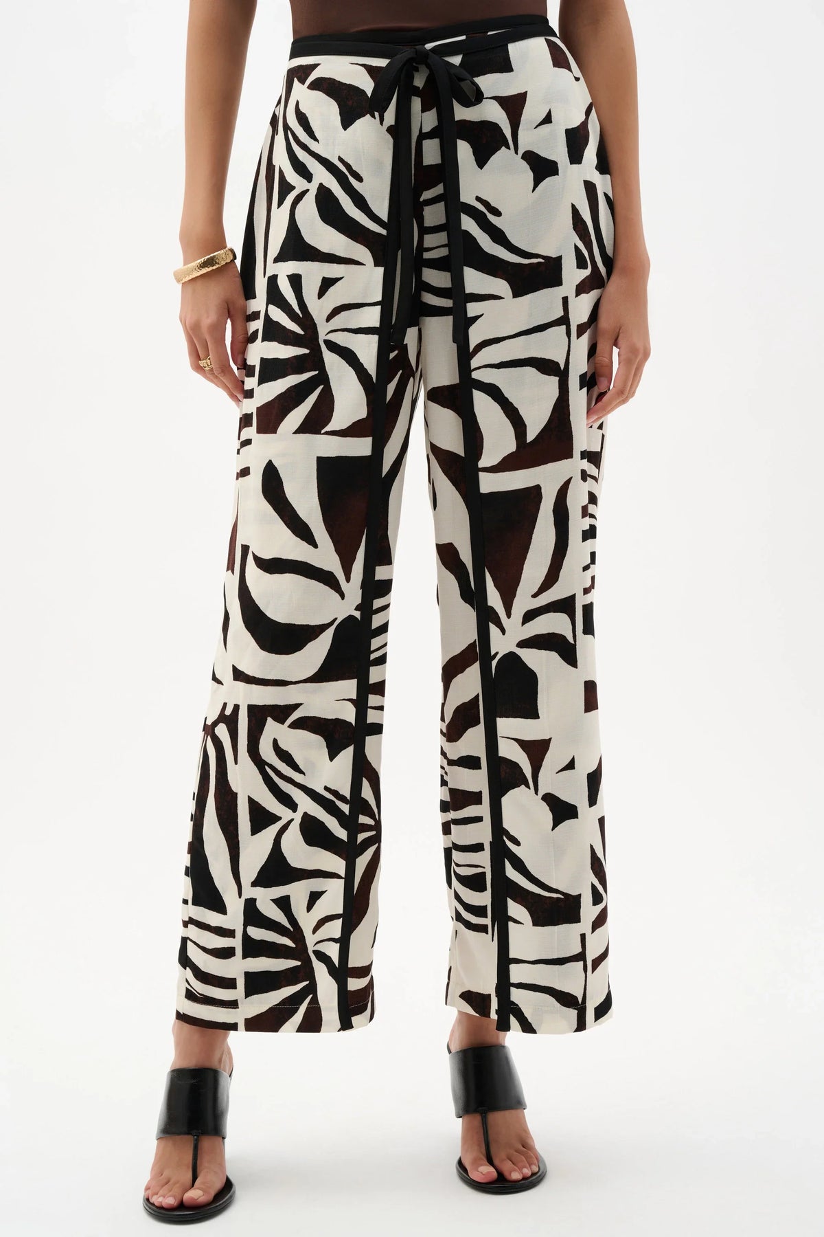 Joseph Ribkoff Tropical Gauze Tie-Front Pants - Style 262056