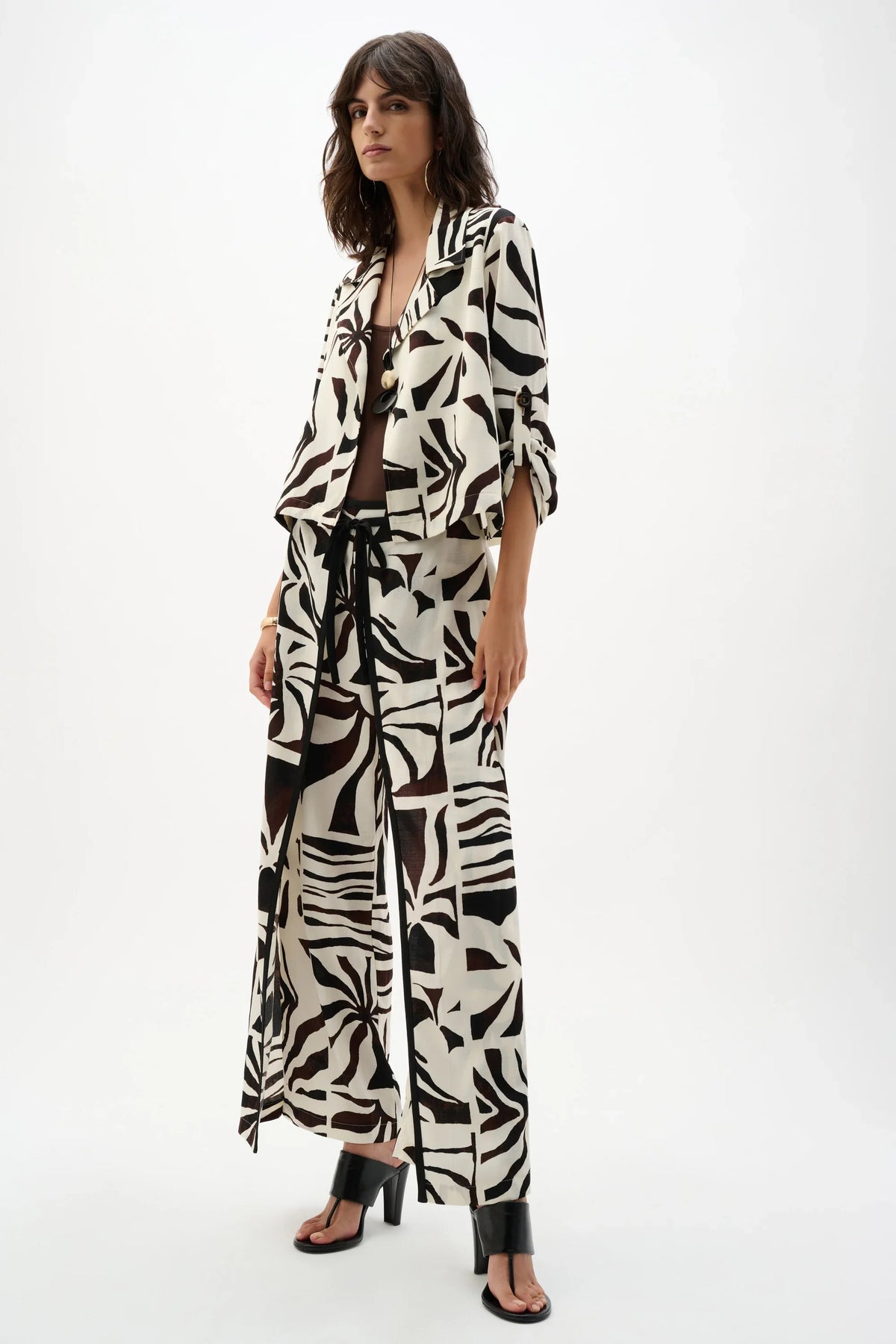 Joseph Ribkoff Tropical Gauze Tie-Front Pants - Style 262056
