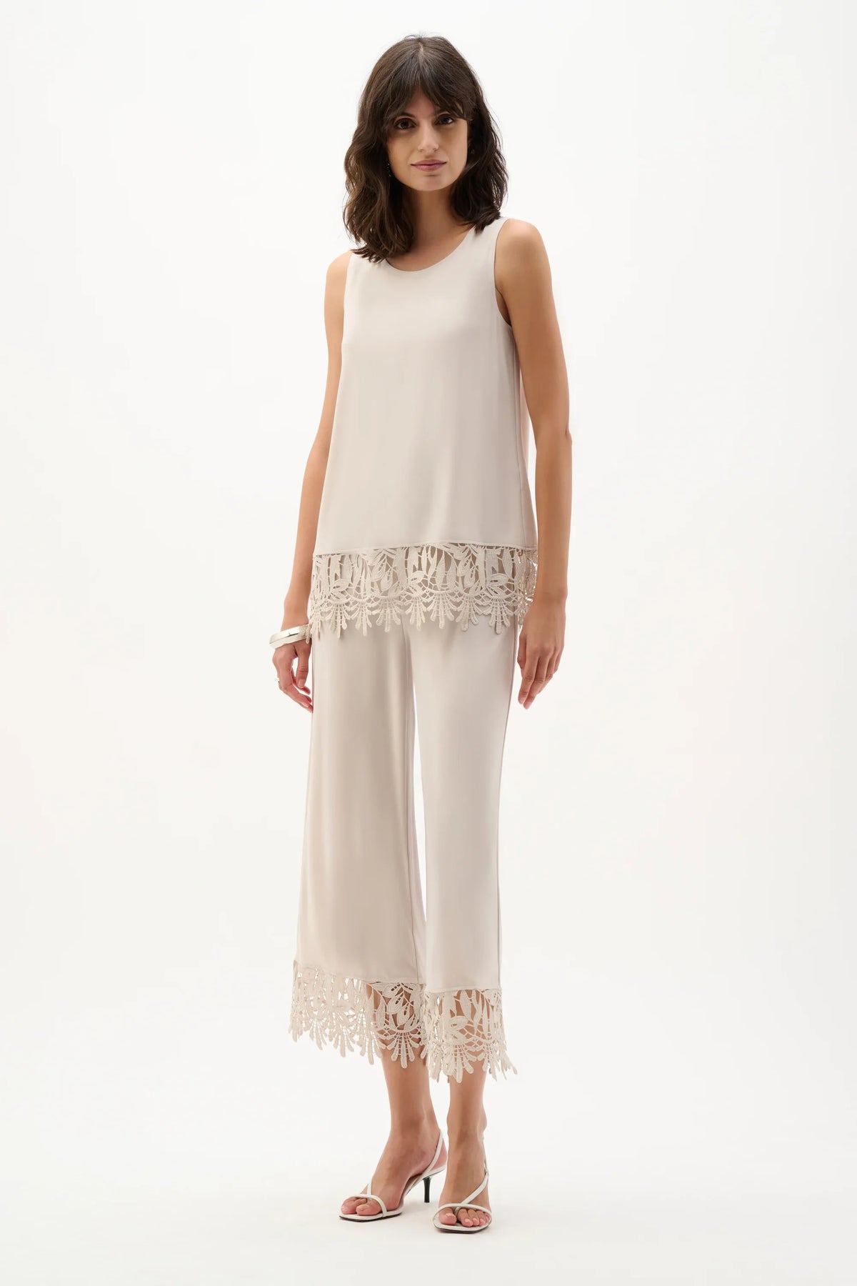Joseph Ribkoff Guipure Lace Hem Top - Style 262094