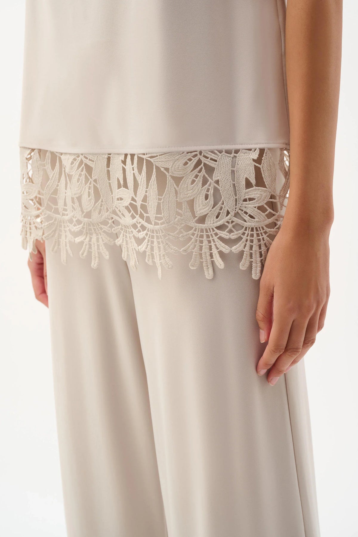 Joseph Ribkoff Guipure Lace Hem Top - Style 262094