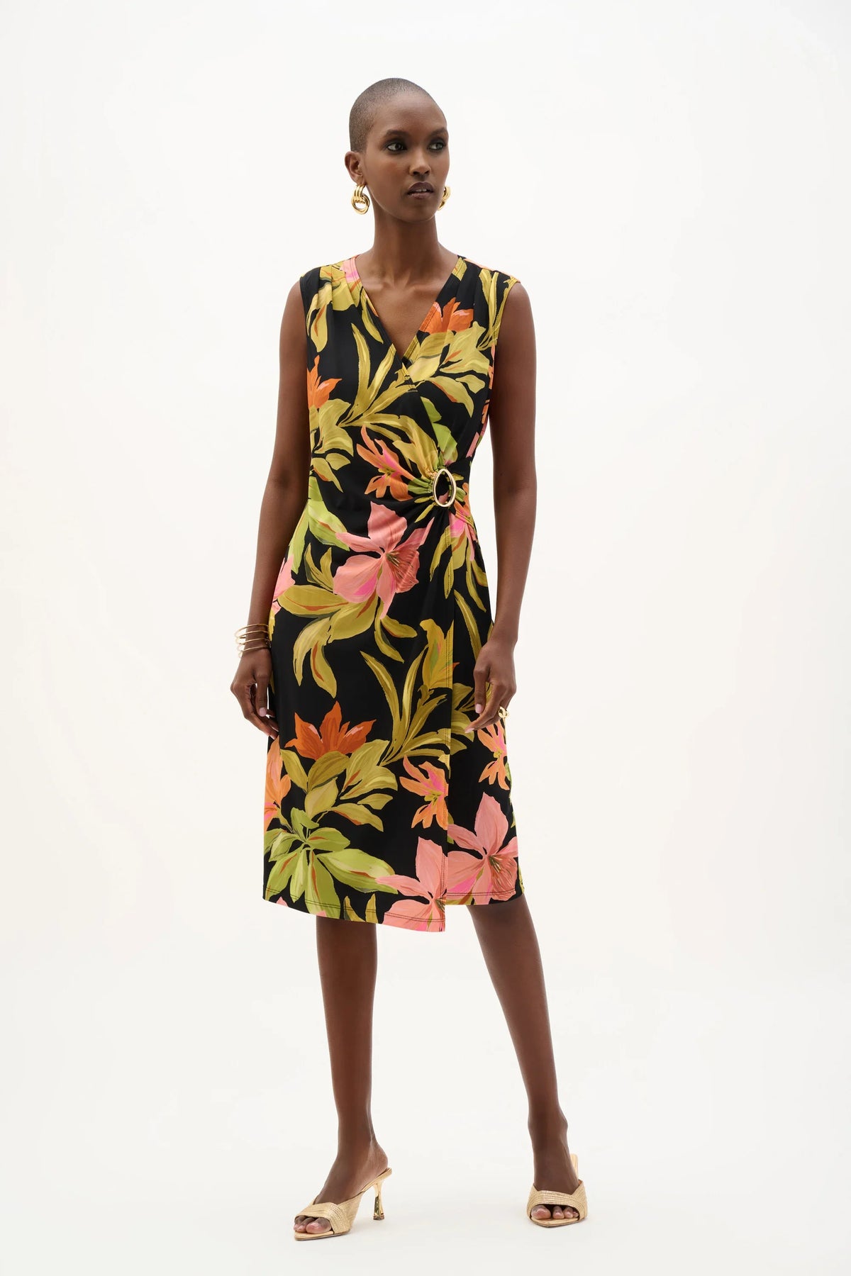 Joseph Ribkoff Tropical Print Wrap Dress - Style 262108