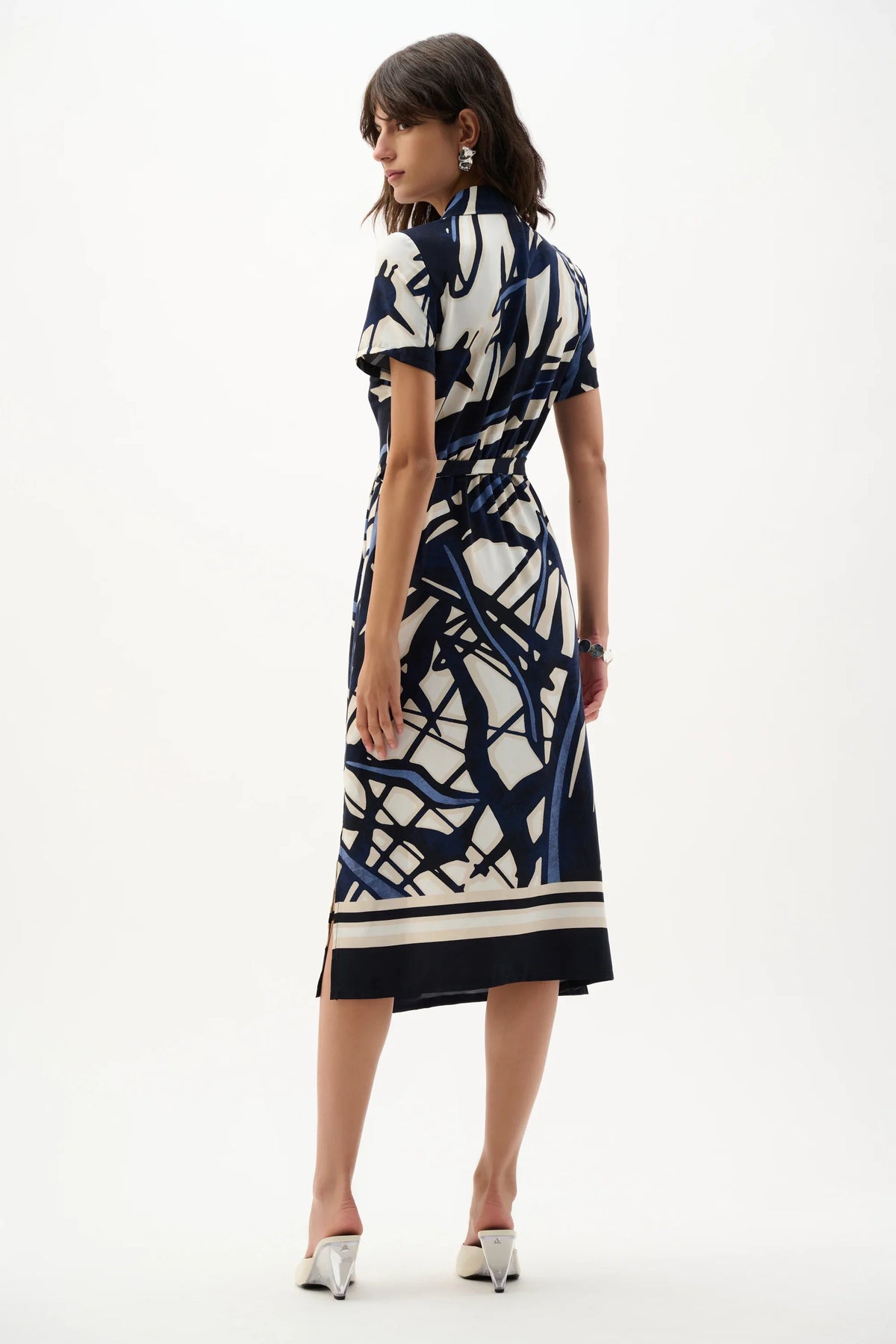 Joseph Ribkoff Abstract Print Wrap Shirt Dress - Style 262128