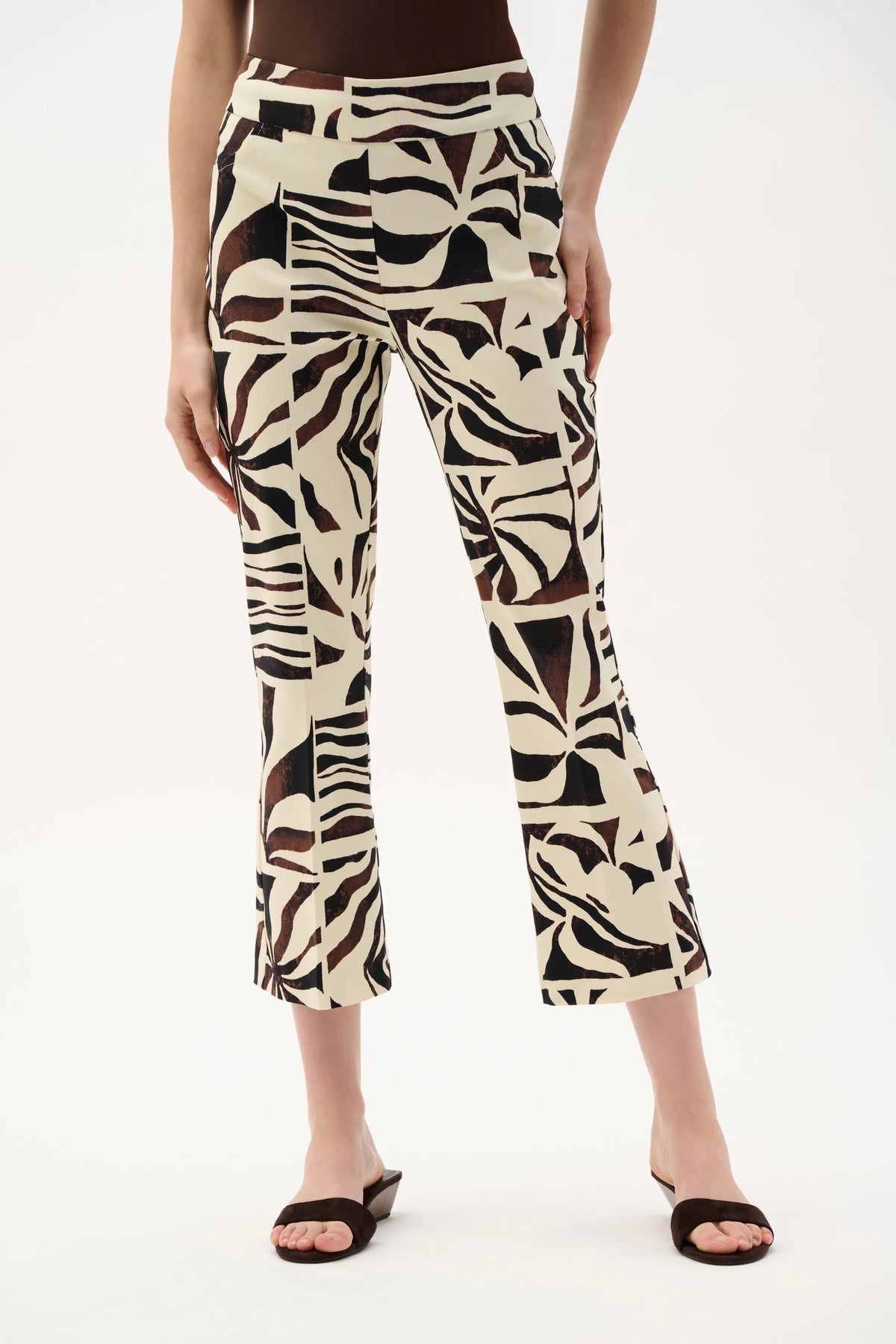 Joseph Ribkoff Tropical Print Flared Pants - Style 262133