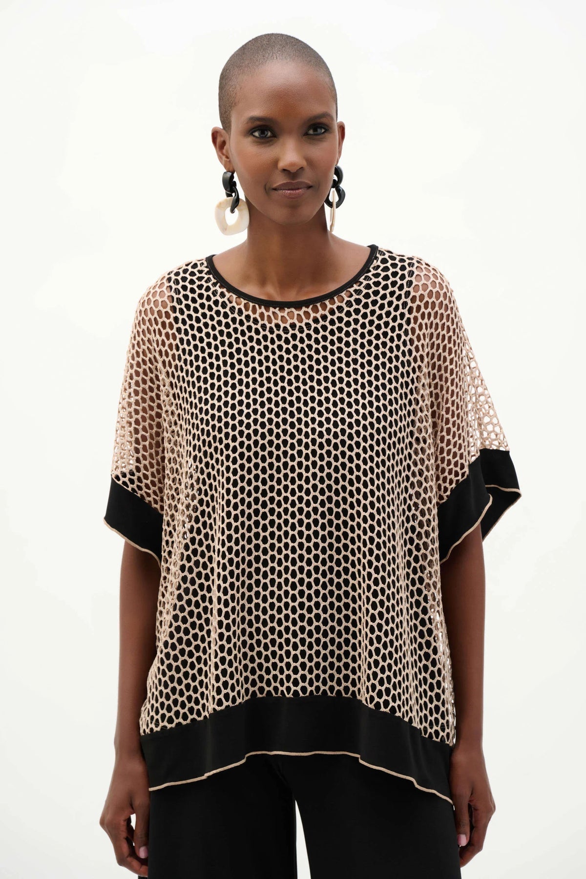 Joseph Ribkoff Lurex Mesh Trapeze Top - Style 262160