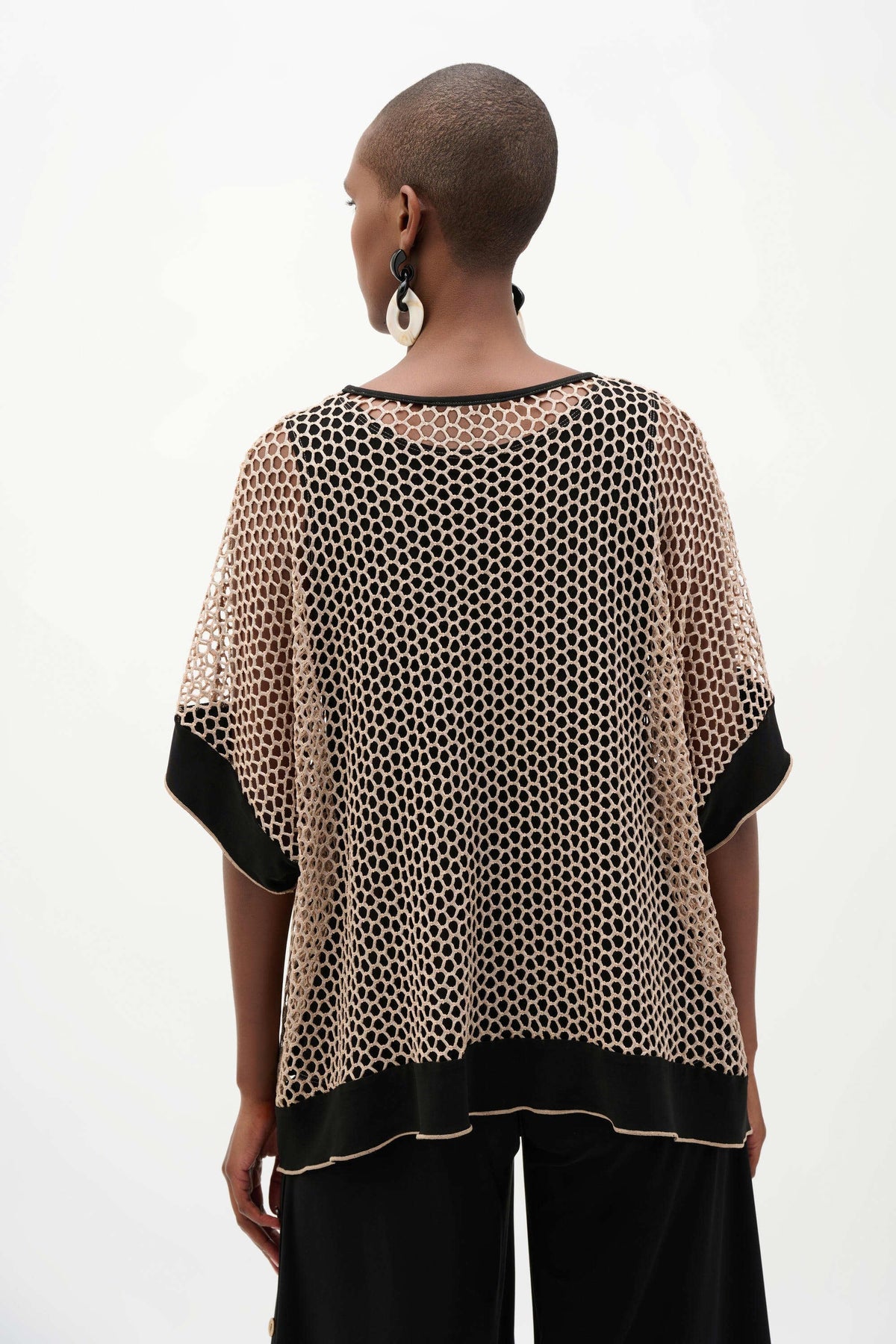 Joseph Ribkoff Lurex Mesh Trapeze Top - Style 262160