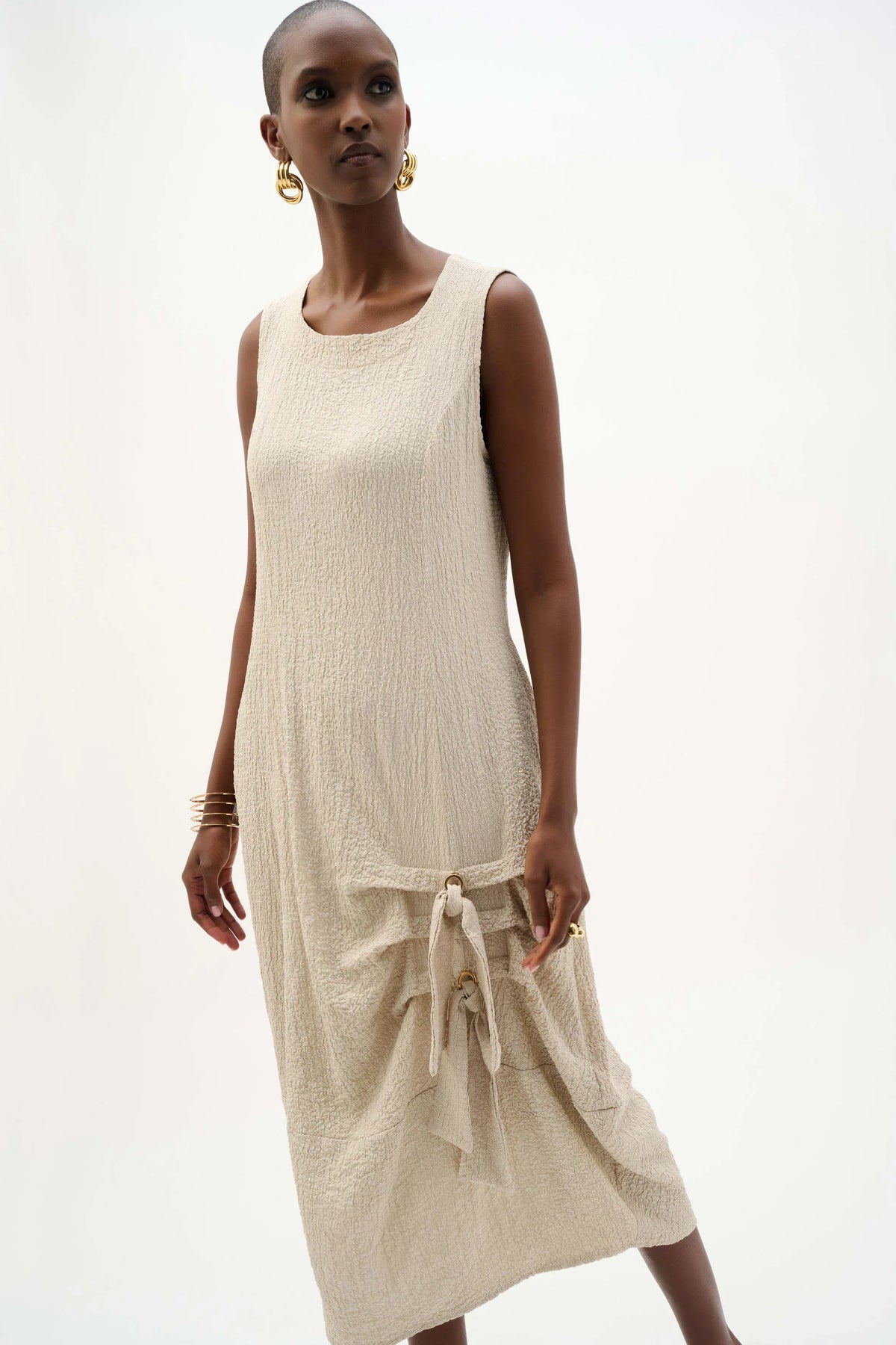 Joseph Ribkoff Seersucker Ring-Tie Dress - Style 262172