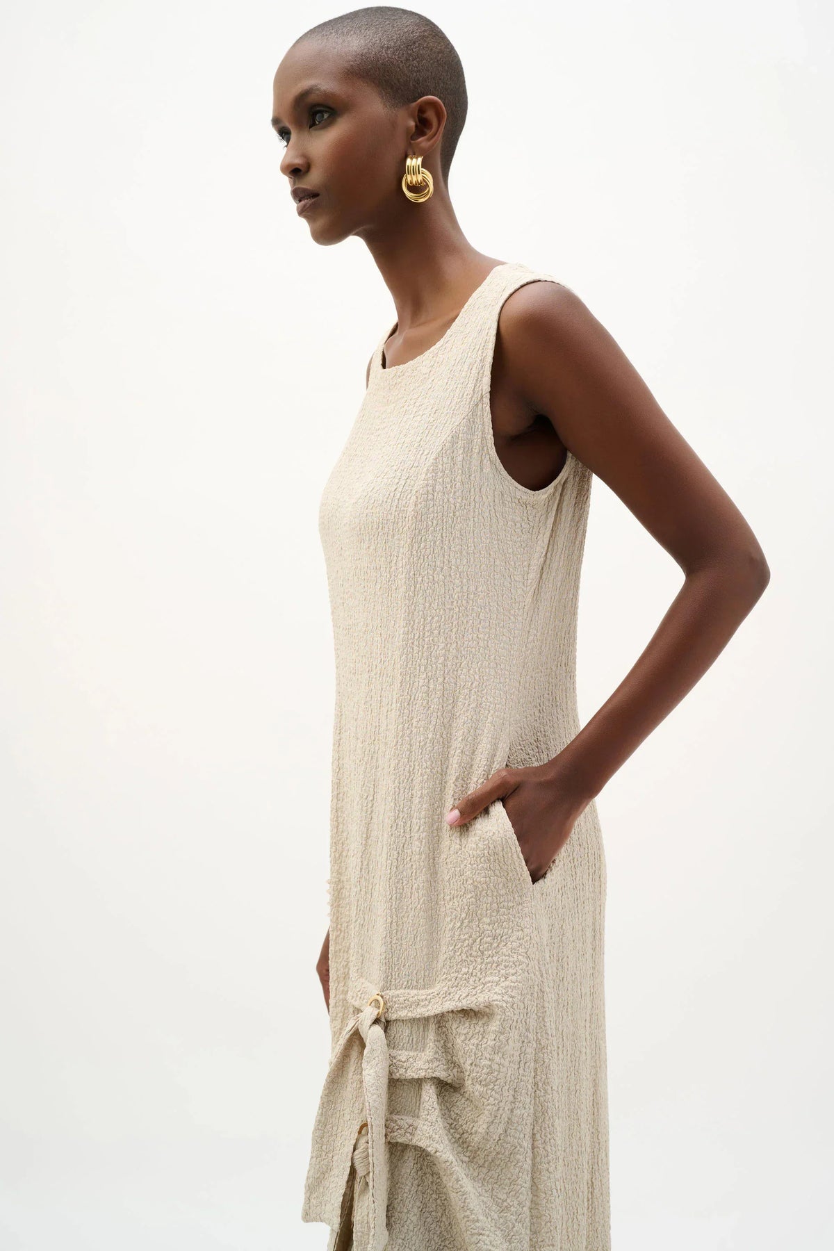Joseph Ribkoff Seersucker Ring-Tie Dress - Style 262172