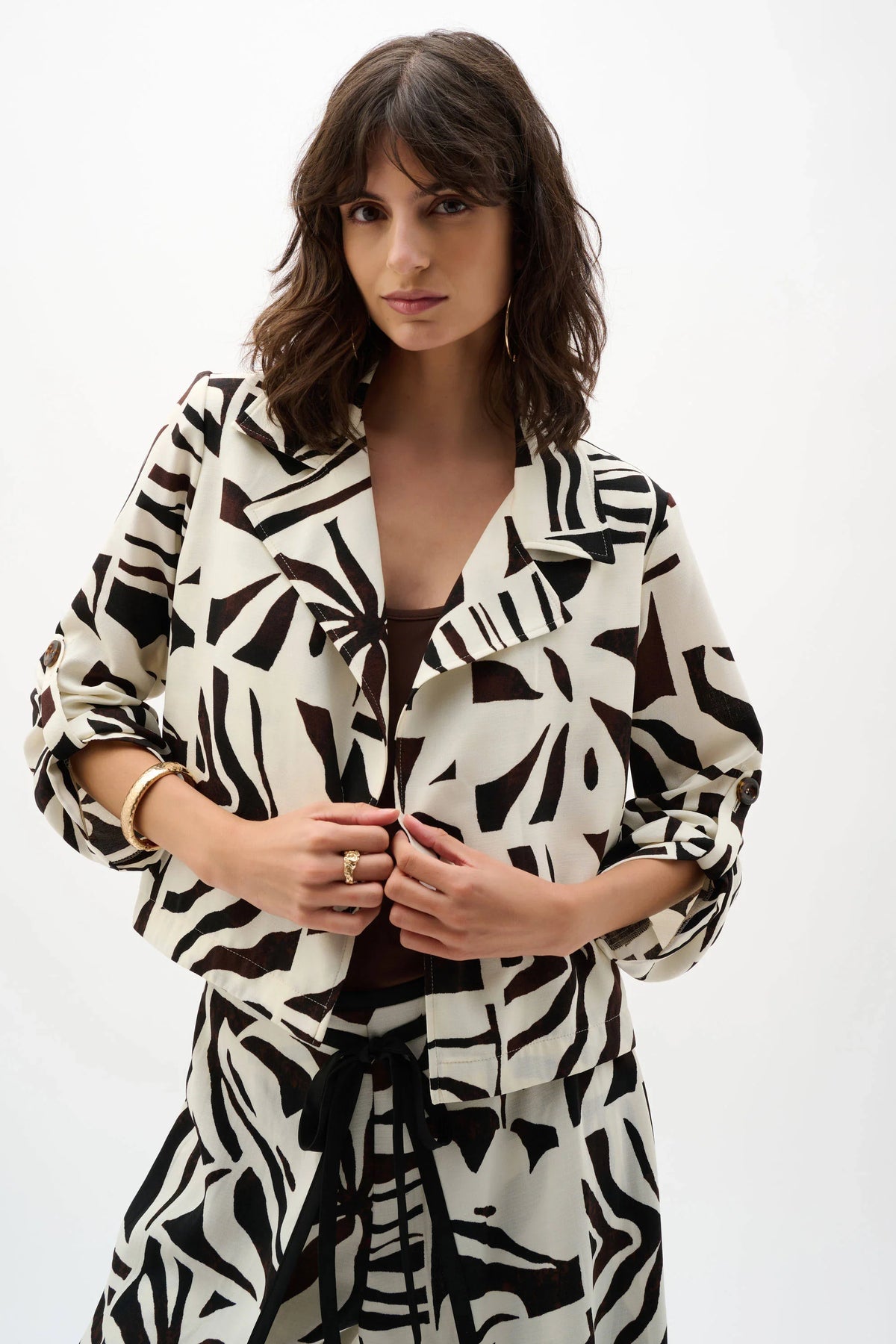 Joseph Ribkoff Tropical Print Boxy Blazer - Style 262193