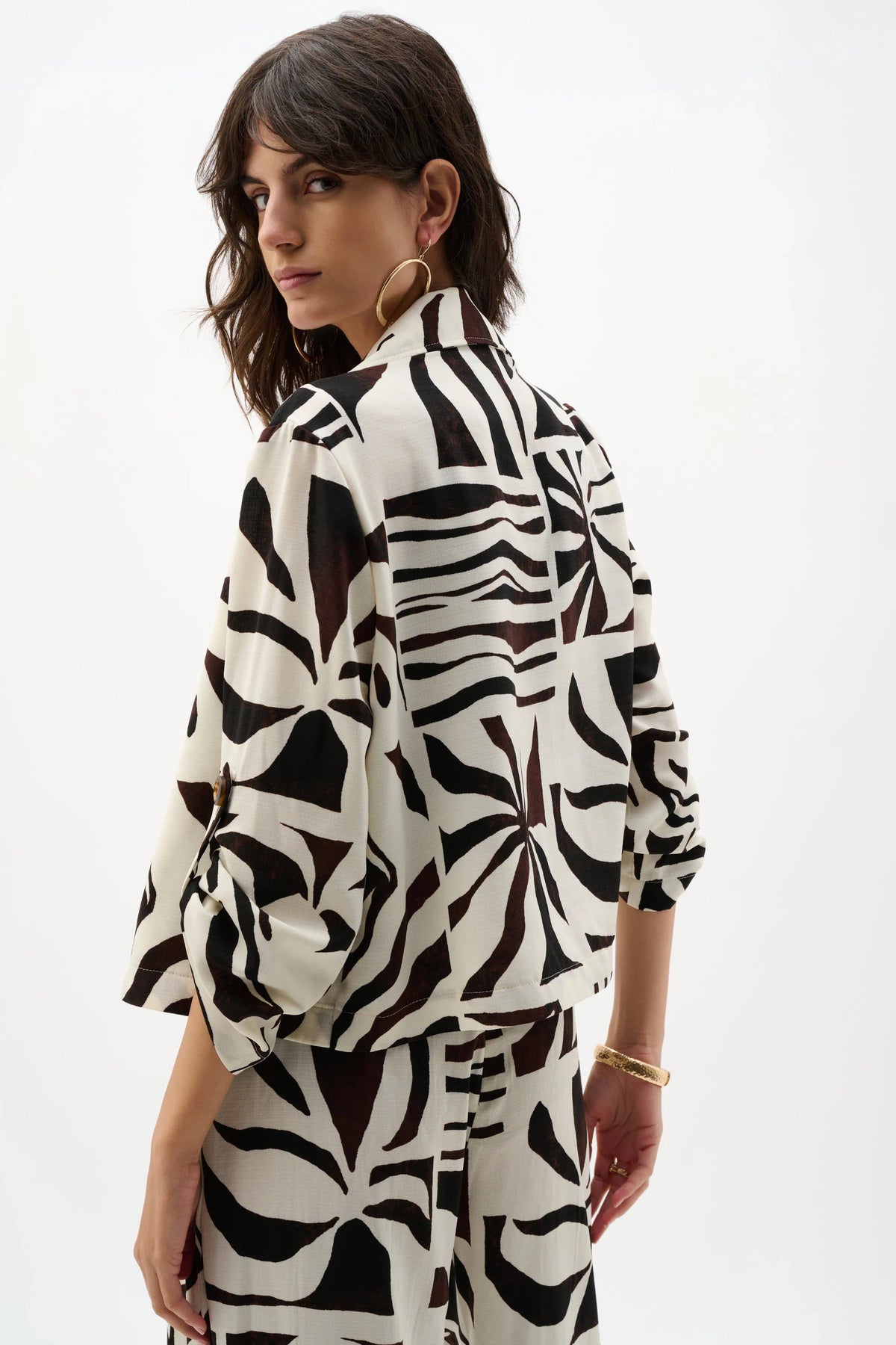 Joseph Ribkoff Tropical Print Boxy Blazer - Style 262193